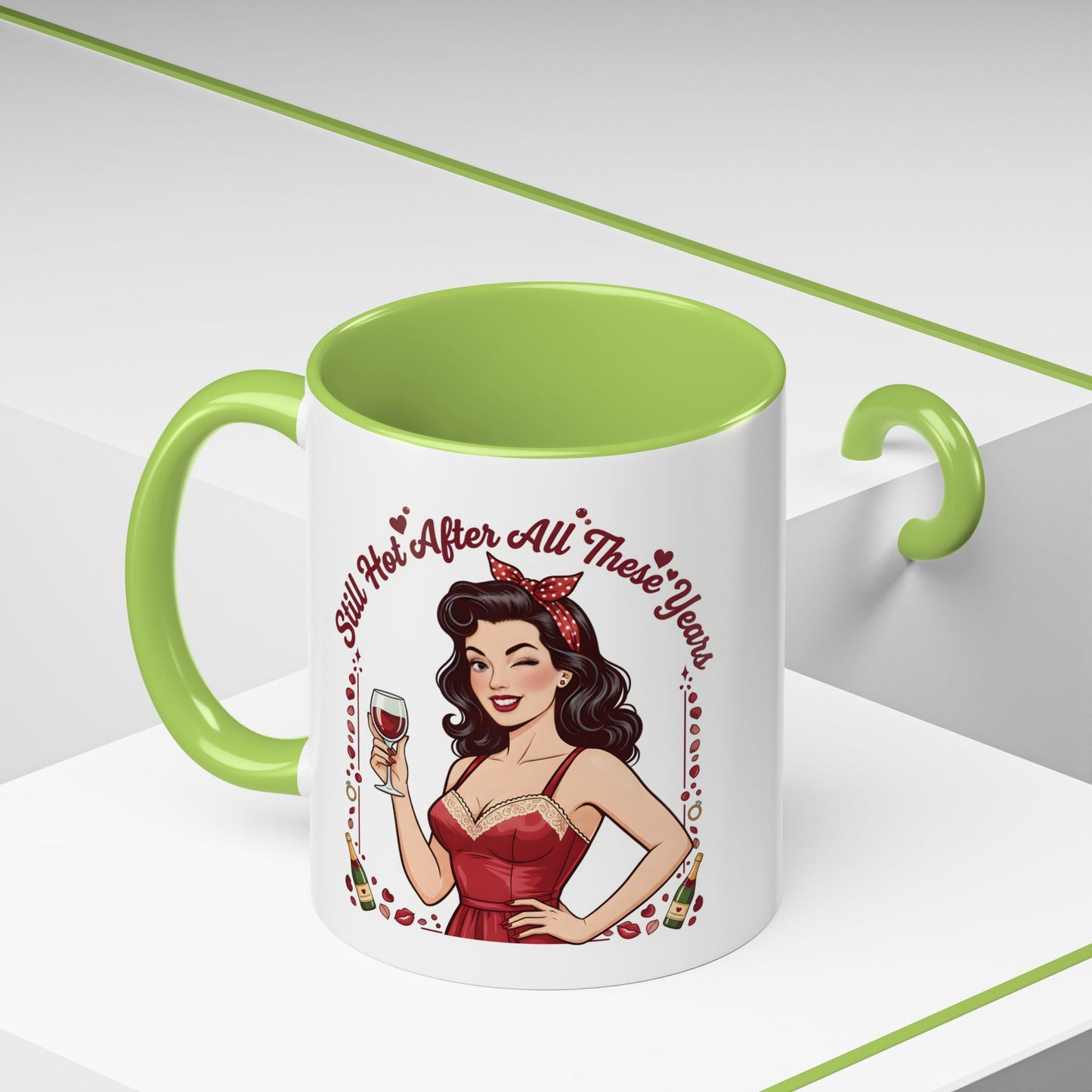 Pin Up Mug | Retro Coffee Mug for Wife | Vintage Anniversary Mug | Valentines Day Gift |