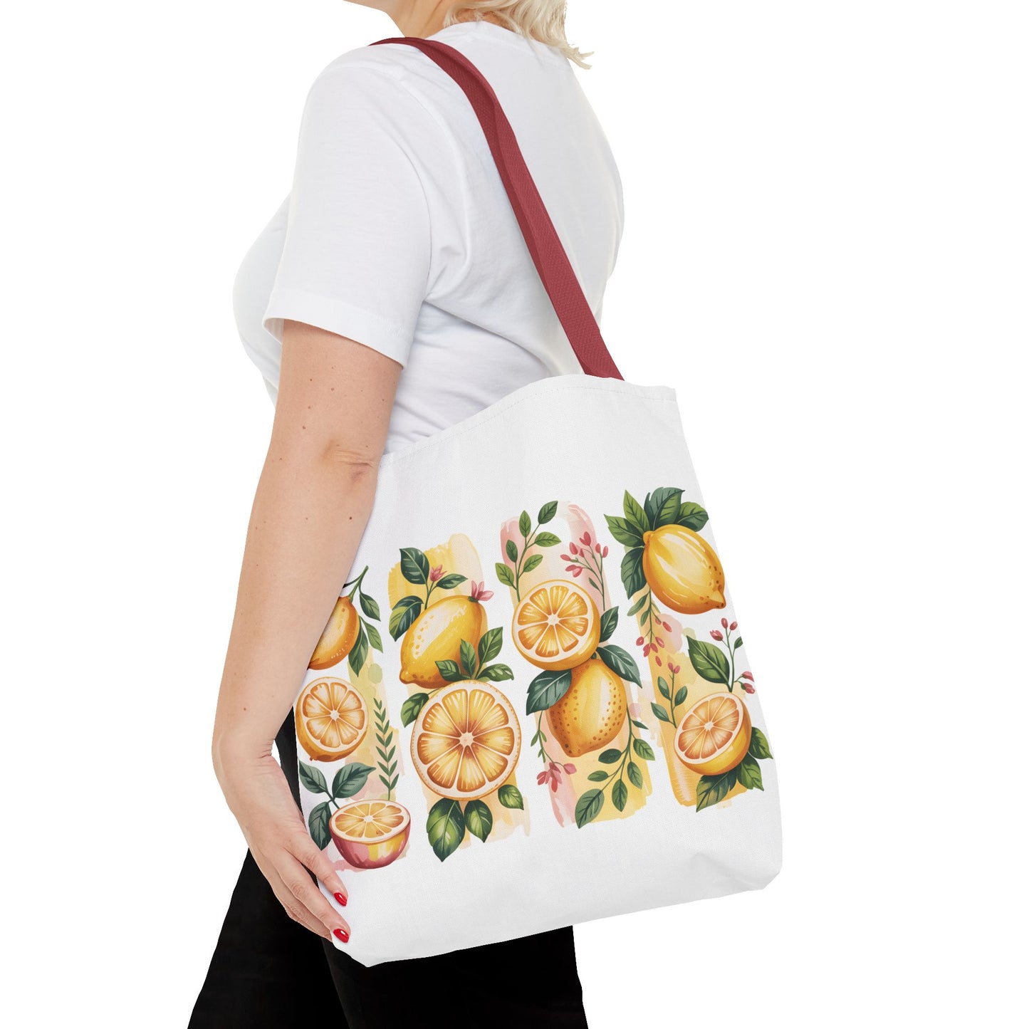 lemon tote bag, large grocery tote, alternative gifts