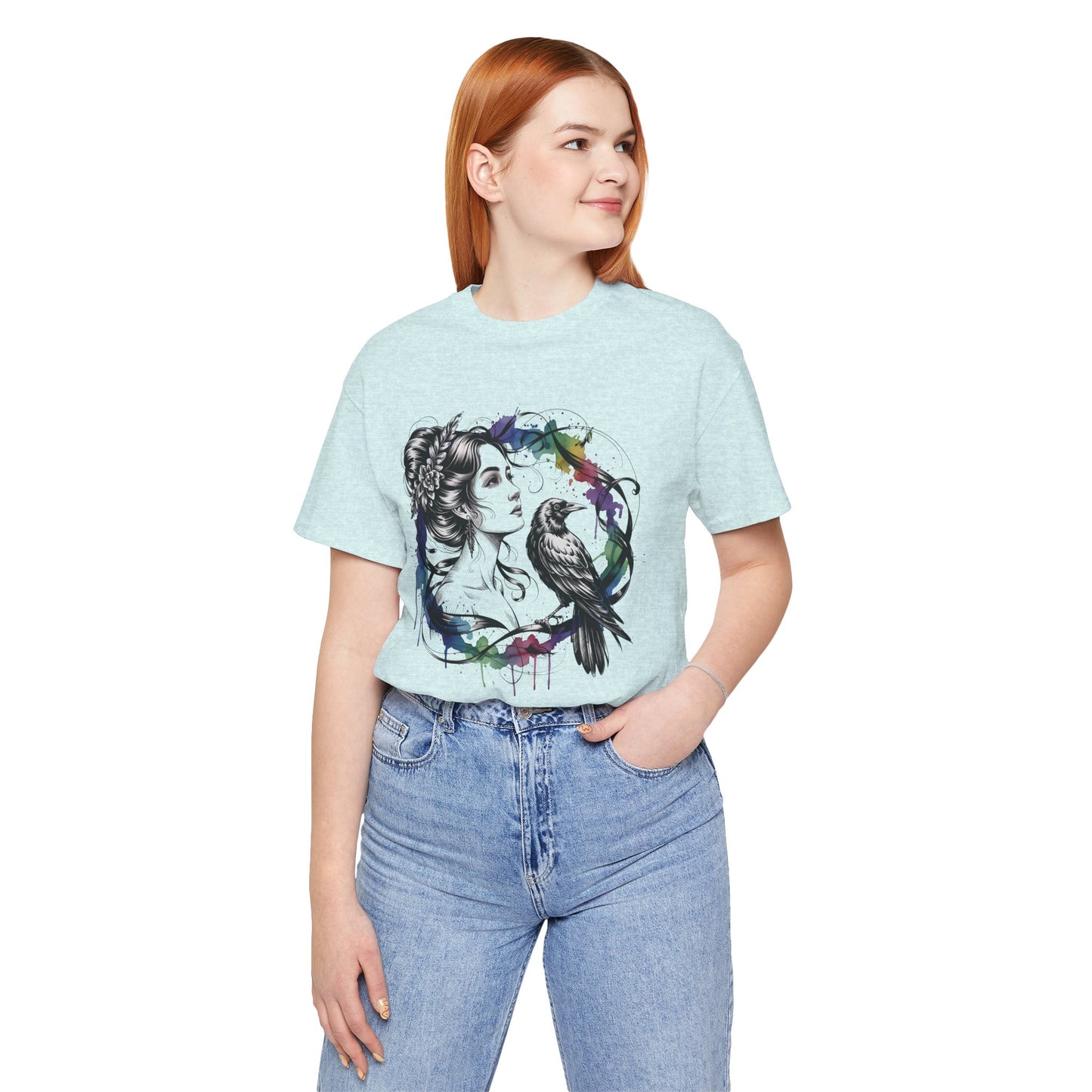 Raven Tee, goddessshirt, festival tshirt, witchy gift for her.