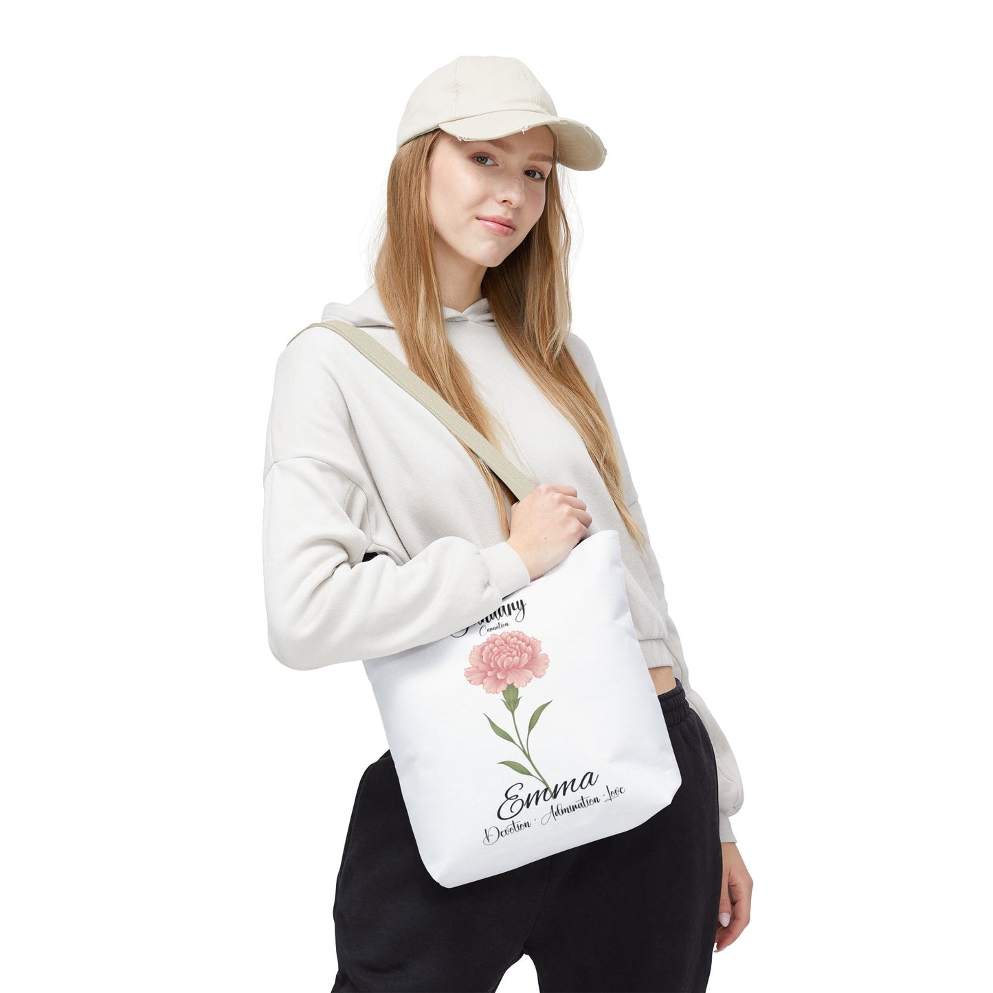 Personlized Birth Month Flower Tote Bag, Botanical Aesthetic Canvas Tote Bag, Bestfriend Gift