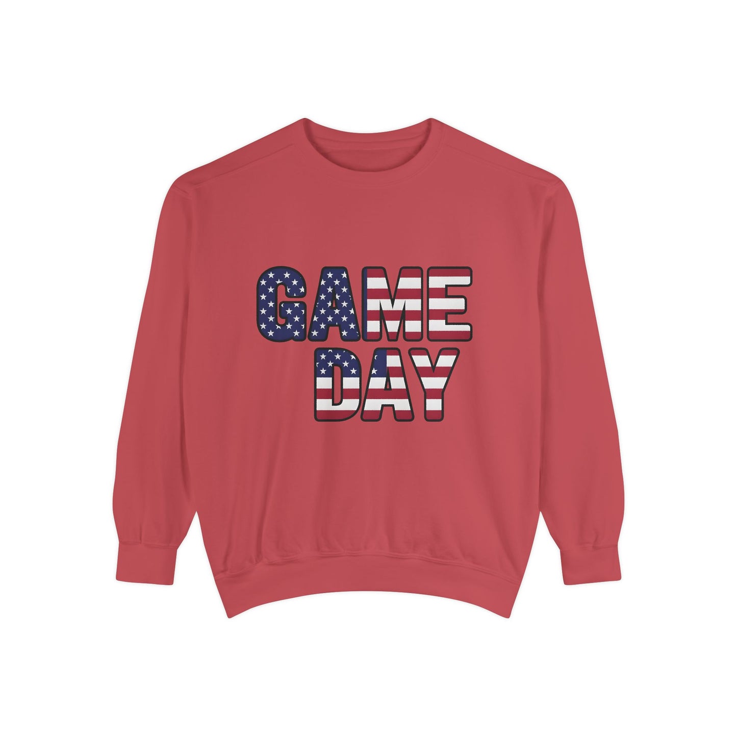Game Day Comfort Colors sweatshirt, patriotic sweater, sports apparel.