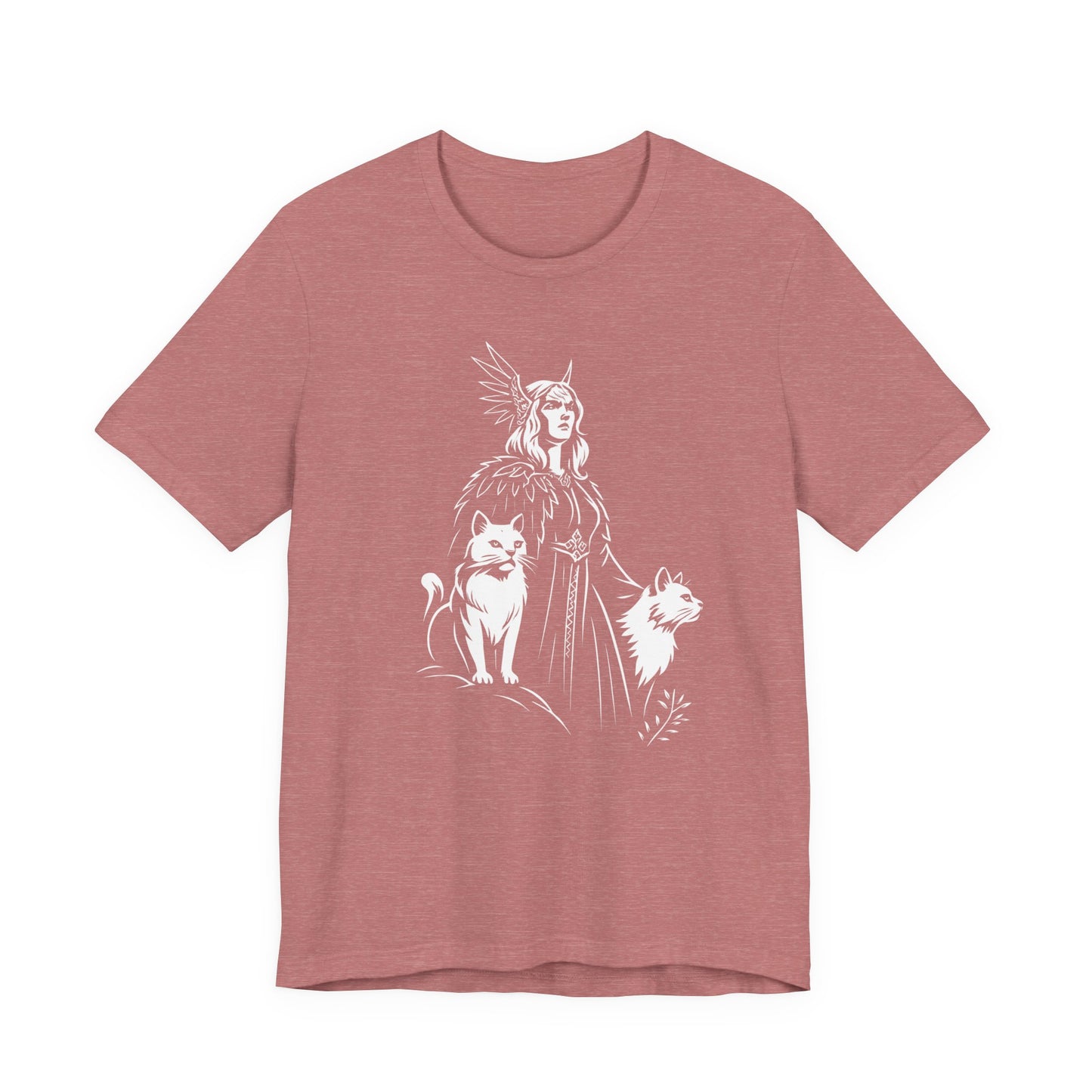 Freyja Viking Goddess T-Shirt, This captivating viking tee encapsulates the essence of Freya—the viking goddess renowned for her formidable power and grace.