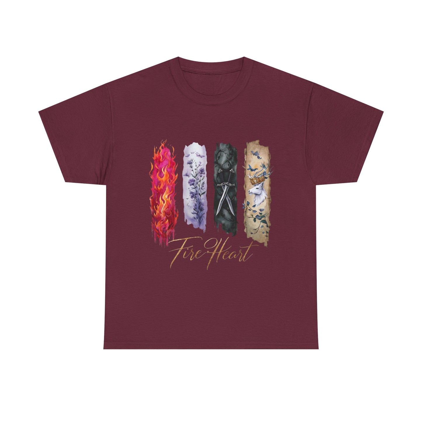 Fire Heart T-Shirt, Heir of Fire Tee, Ignite your wardrobe with the Fire Heart T-Shirt, a must-have for any fan of Sarah J. Maas's enchanting universe.