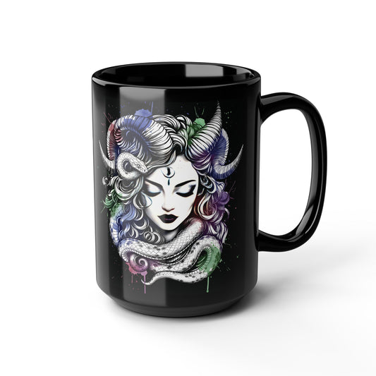 lilith coffee cup, dark goddess witchy mug, ceramic alternative gift.