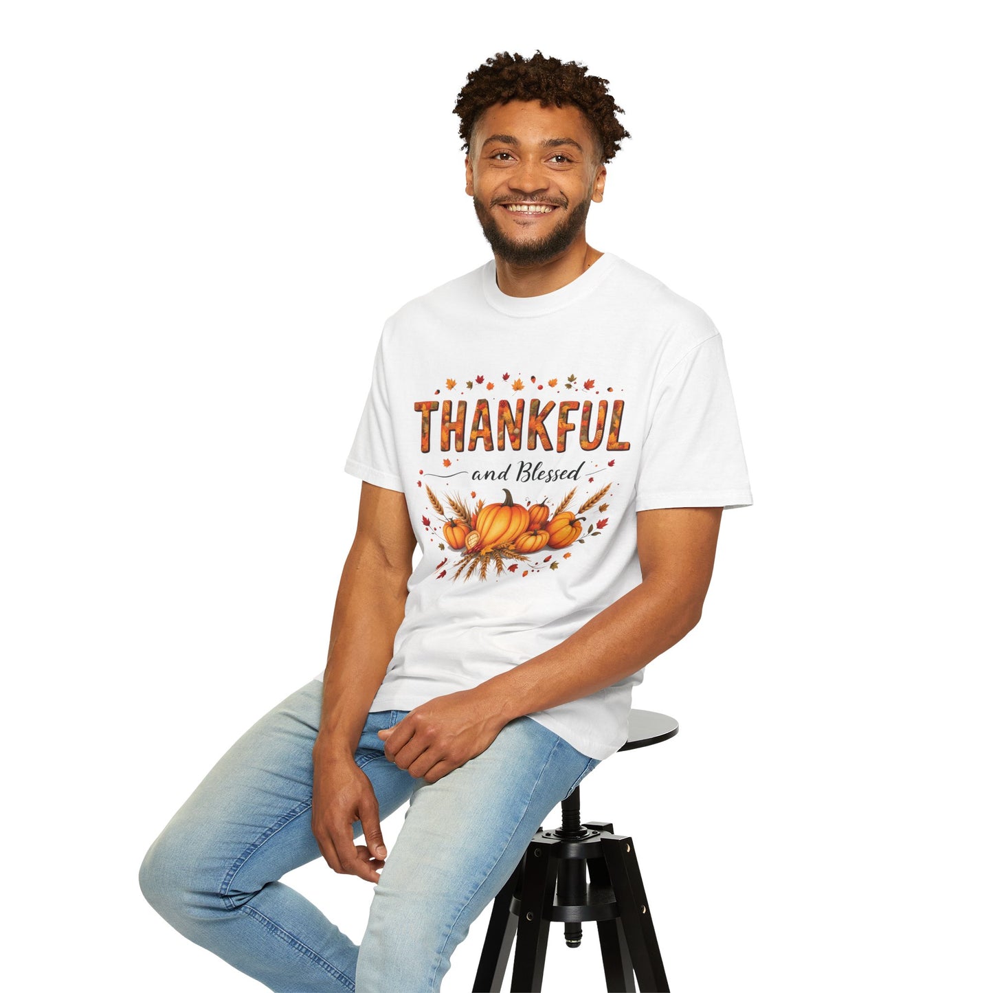 Thankful and Blessed T-Shirt, Fall Tee, Autumn Shirt, Thanksgiving Outfit, Gift for Friends and Family, Cozy Casual Wear