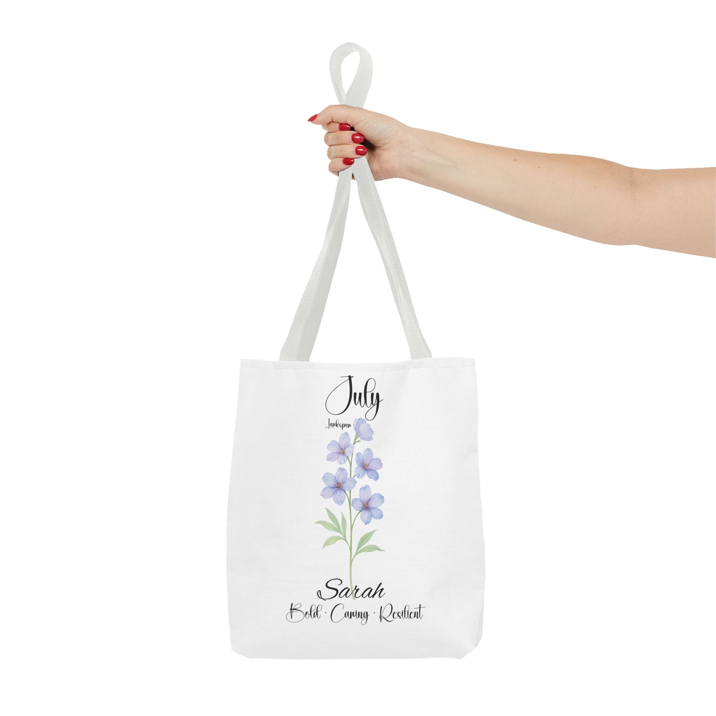 Personalized birth month flower tote bag for her, milestone birthdays, bestfriend gift.