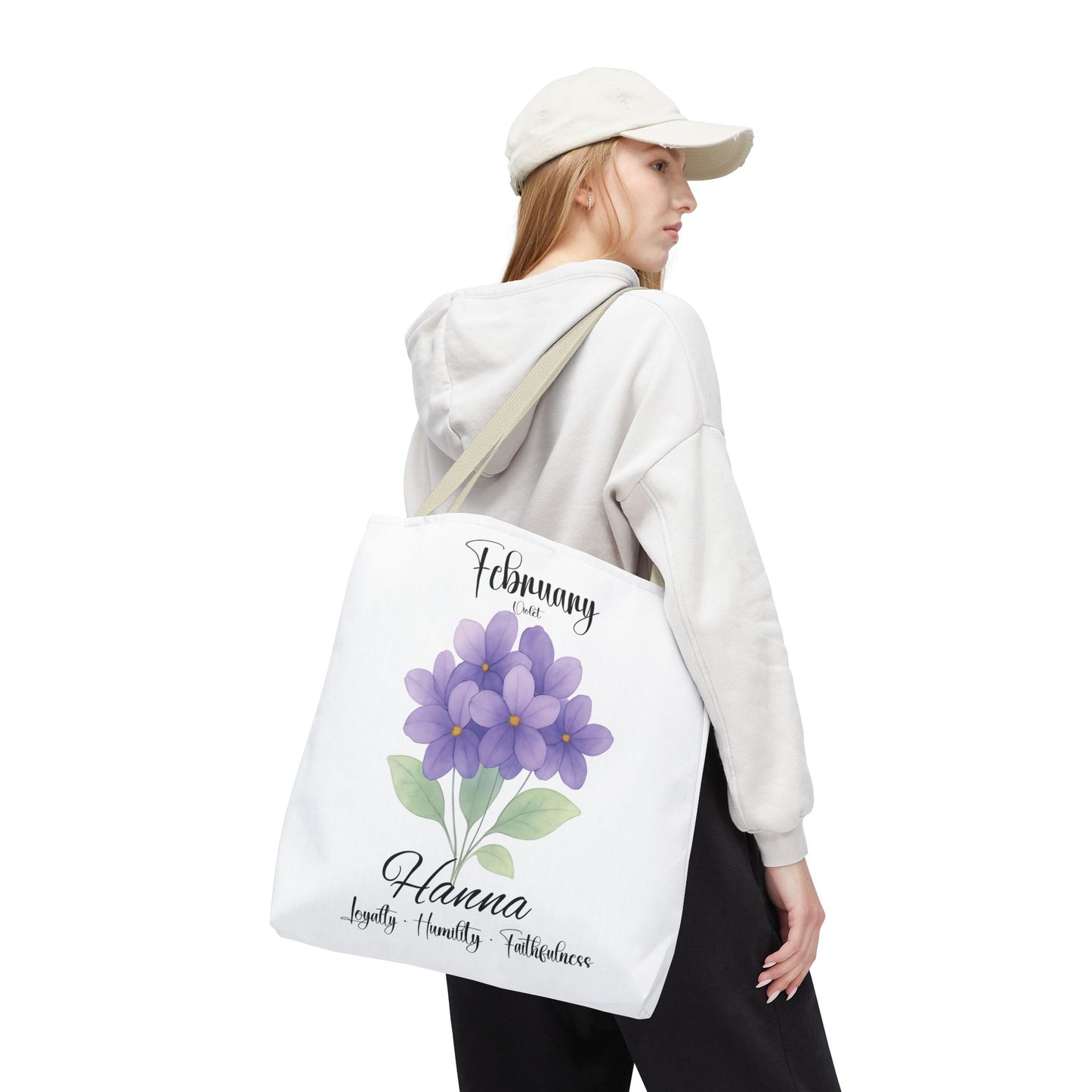 Personalized  floral gift tote bag for her, birth month flower, milestone birthdays, bestfriend gift.