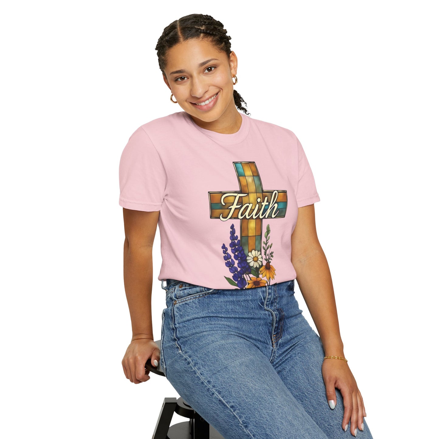 Christianity Faith Cross Comfort Colors T-shirt, Christianity gift or elevating your own collection of Christian merch, this shirt is a testament to the belief that God is good.