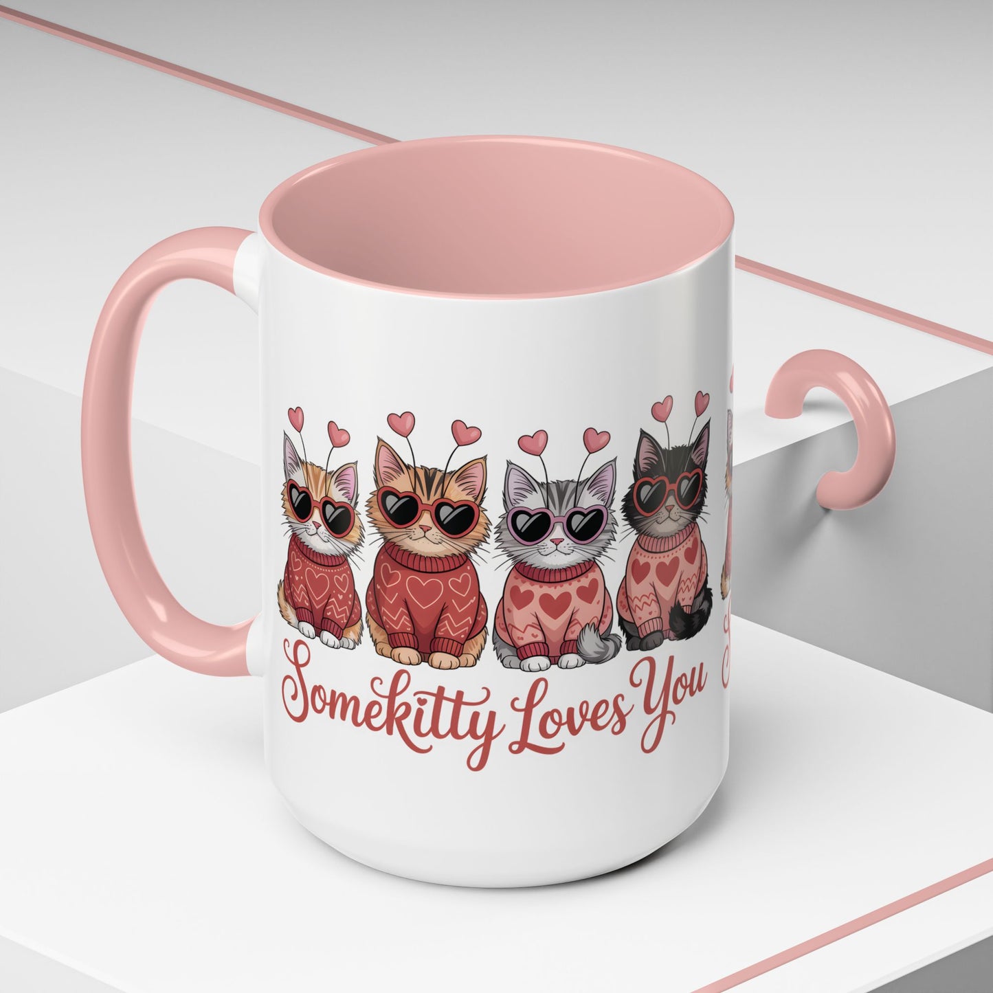 Valentine Kitty Mug | kitten Coffee Cup | cat Lover Gift | Valentines Day Mug |