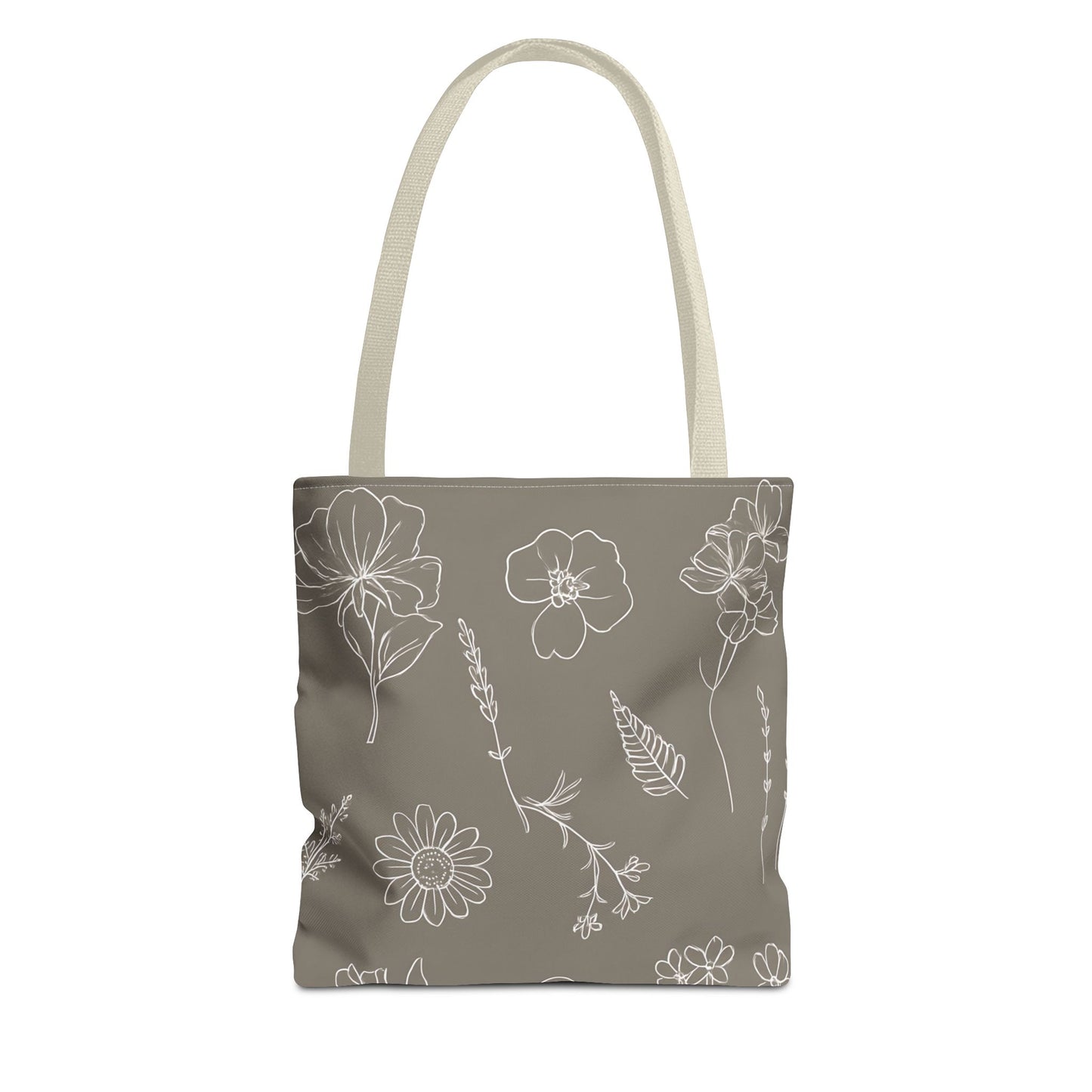 Floral Tote Bag, hand drawn vintage flowers