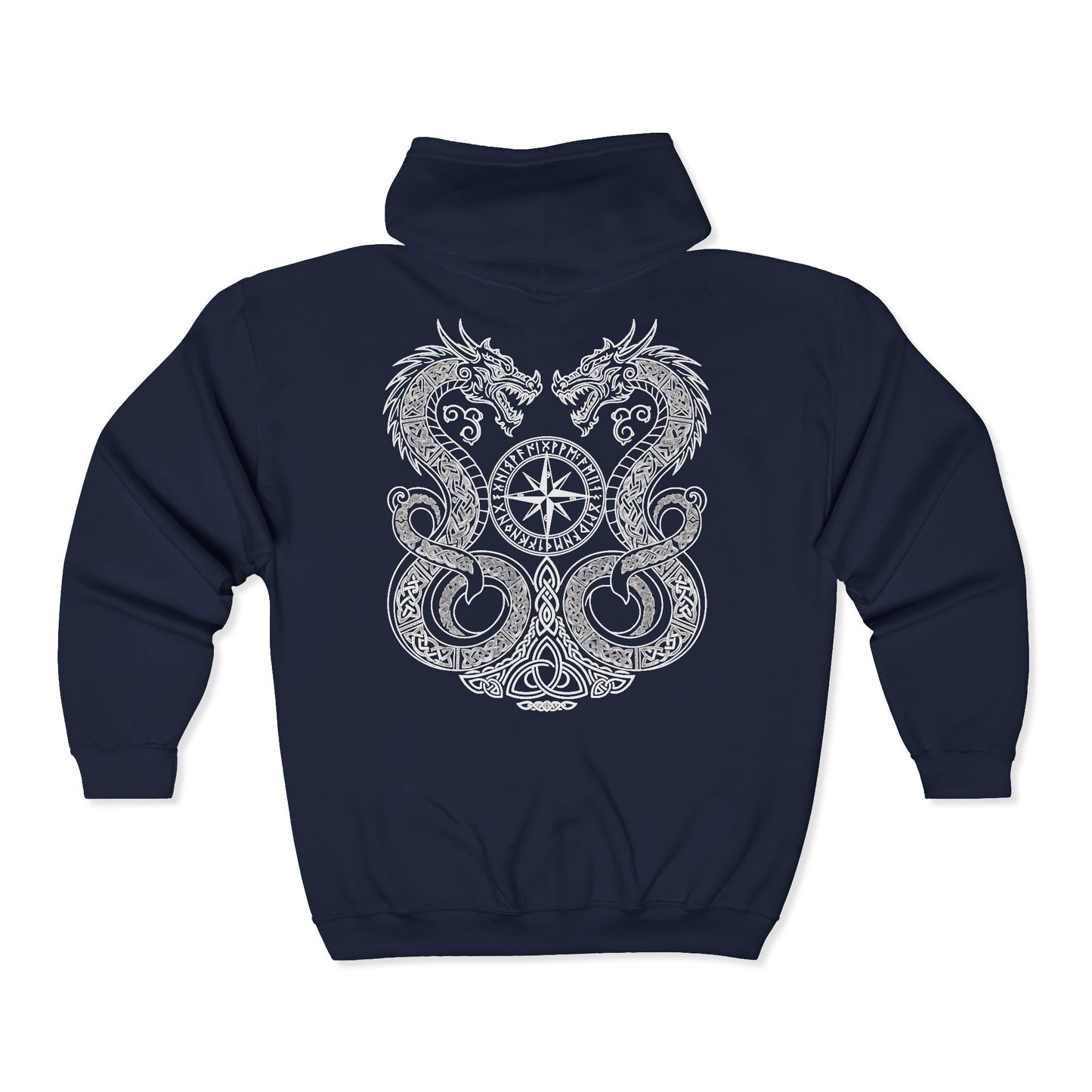 Double Dragon Norse Compass hoodie | Zip Sweatshirt