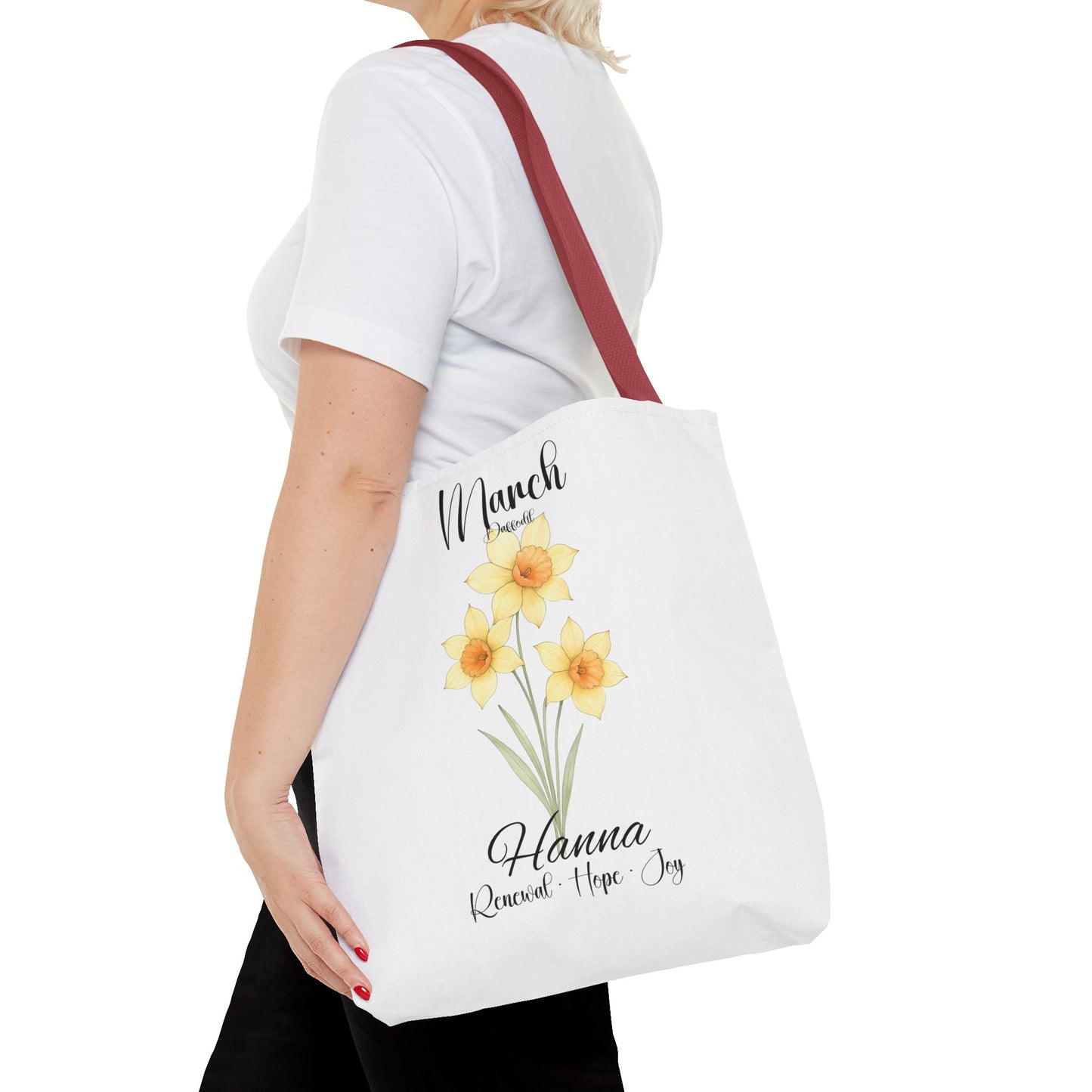 Custom botanical tote bag for her, birth month flower, milestone birthdays, bestfriend gift.