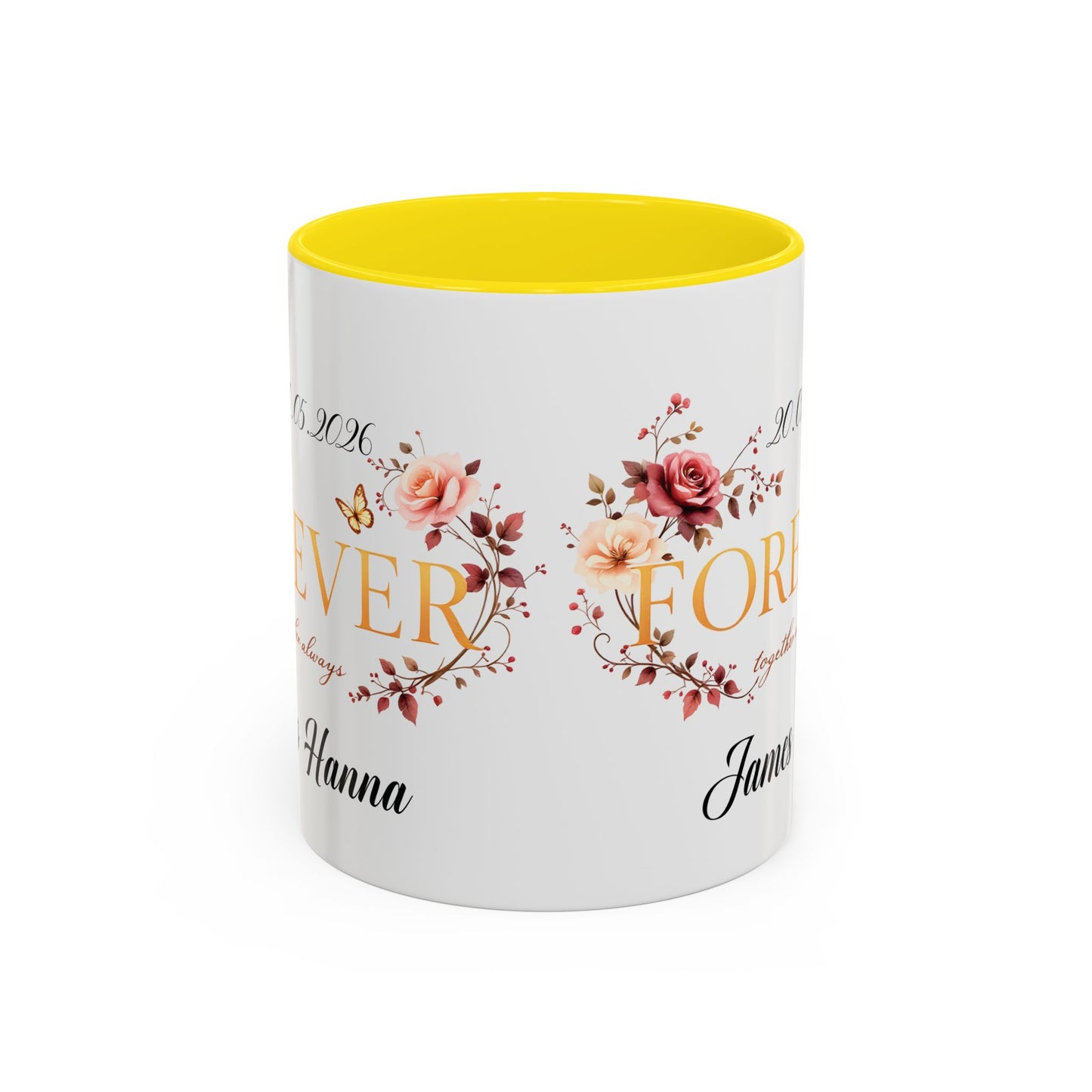 Custom wedding mug, valentines day gift, anniversary mug, bridal shower mug.