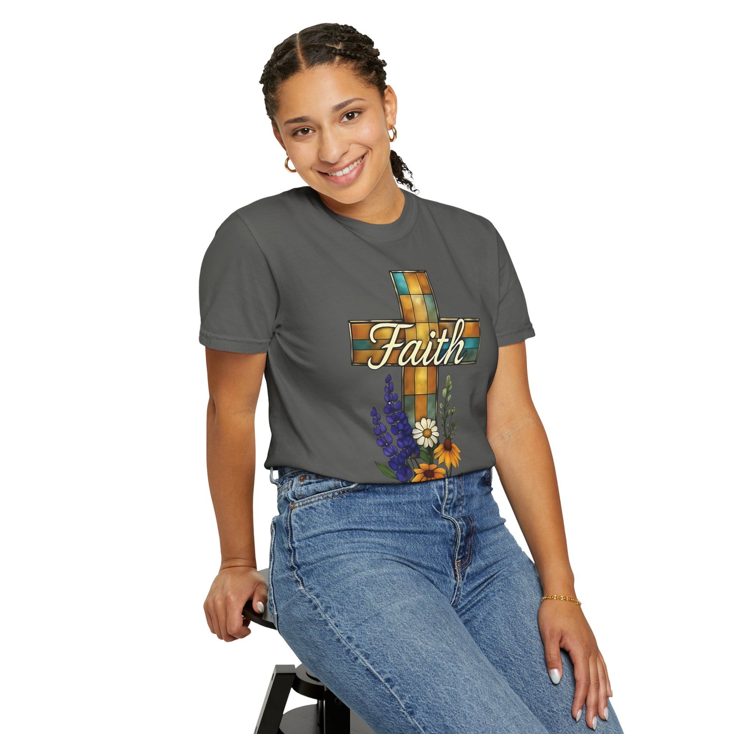 Christianity Faith Cross Comfort Colors T-shirt, Christianity gift or elevating your own collection of Christian merch, this shirt is a testament to the belief that God is good.