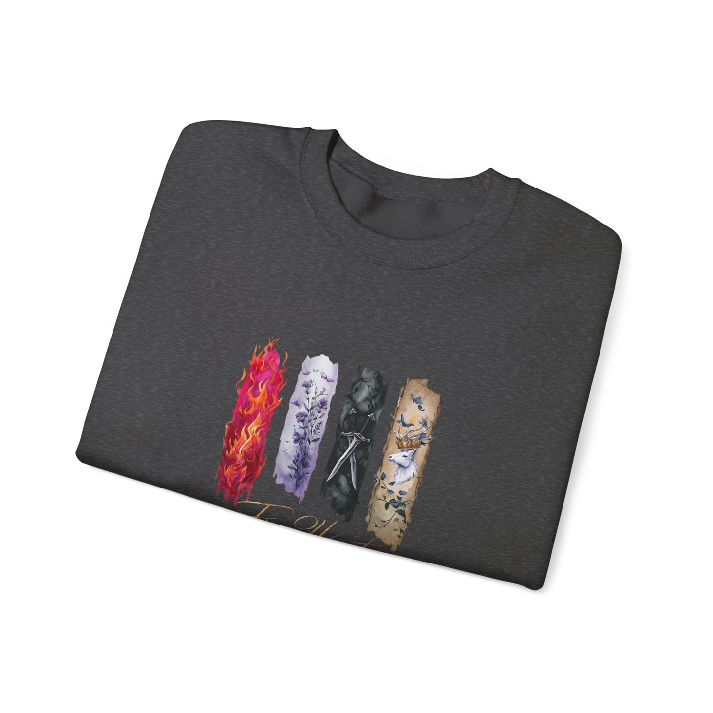 Fire Heart Sweatshirt, Heir of Fire, perfect for book lovers, especially fans of Sarah J. Maas and her character Aelin Ashryver Galathynius.