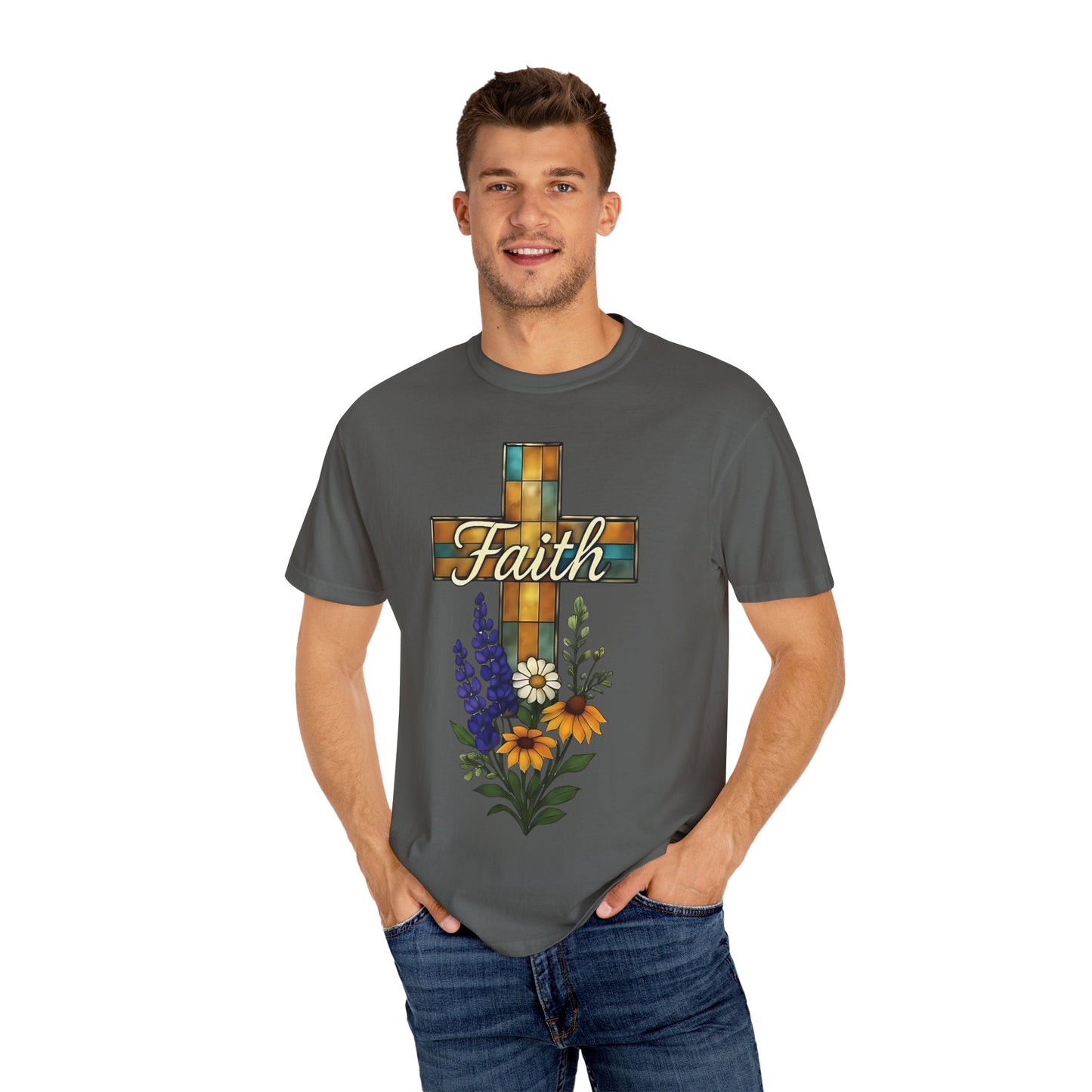 Christianity Faith Cross Comfort Colors T-shirt, Christianity gift or elevating your own collection of Christian merch, this shirt is a testament to the belief that God is good.