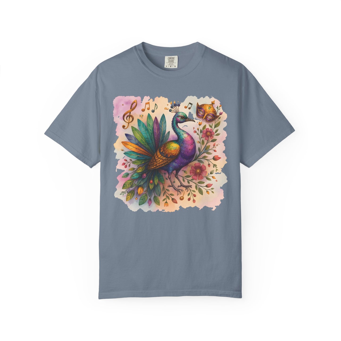 Mardi Gras tshirt, Peacock shirt,  carnival outfit, festival apparel, women's Mardi Gras, vibrant festival top
