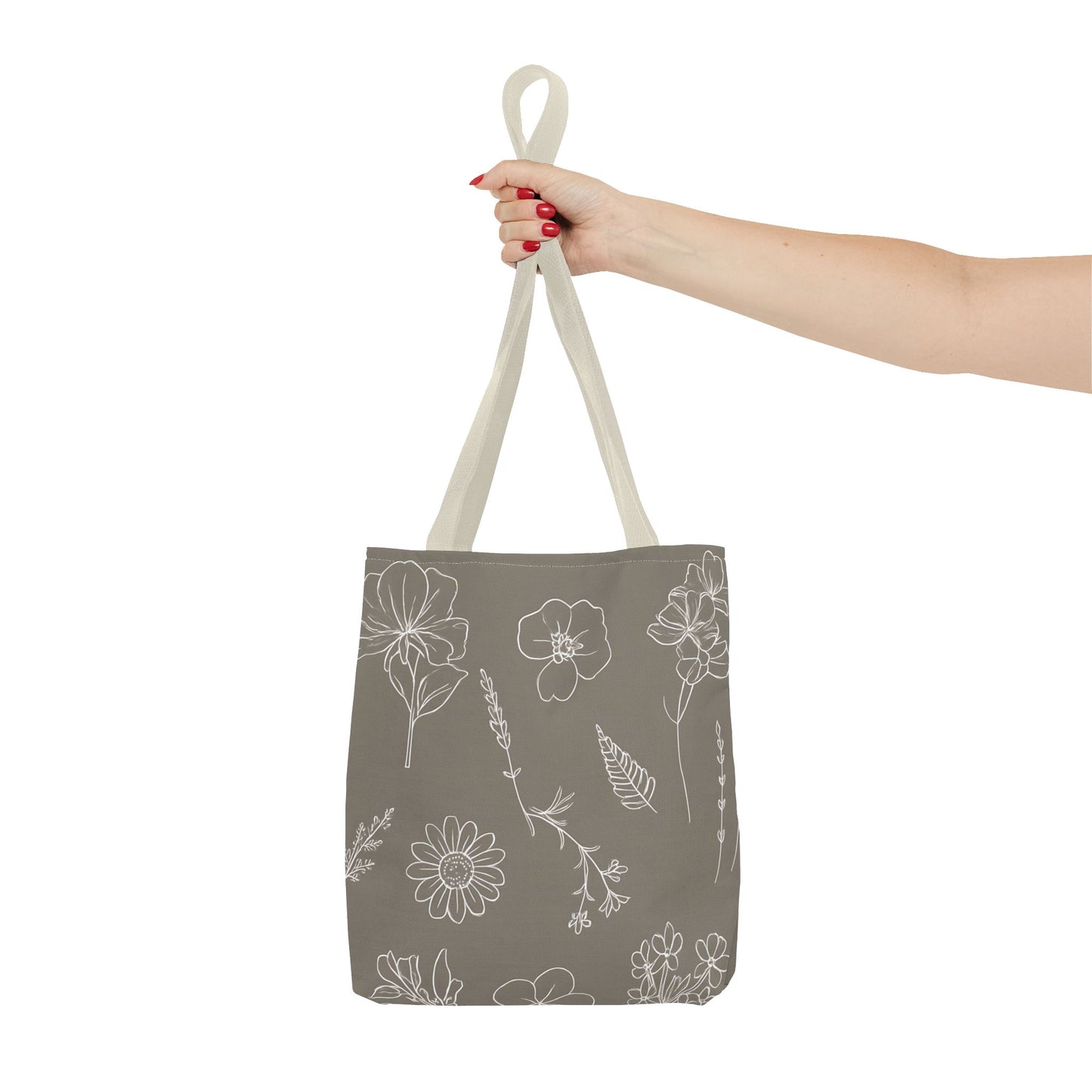 Floral Tote Bag, hand drawn vintage flowers
