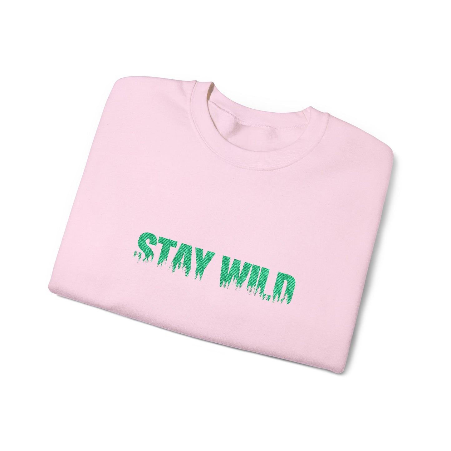 Stay Wild Forest Graphic Embroidered Nature Crewneck, Outdoors Sweatshirt, Hiking & Camping Gift