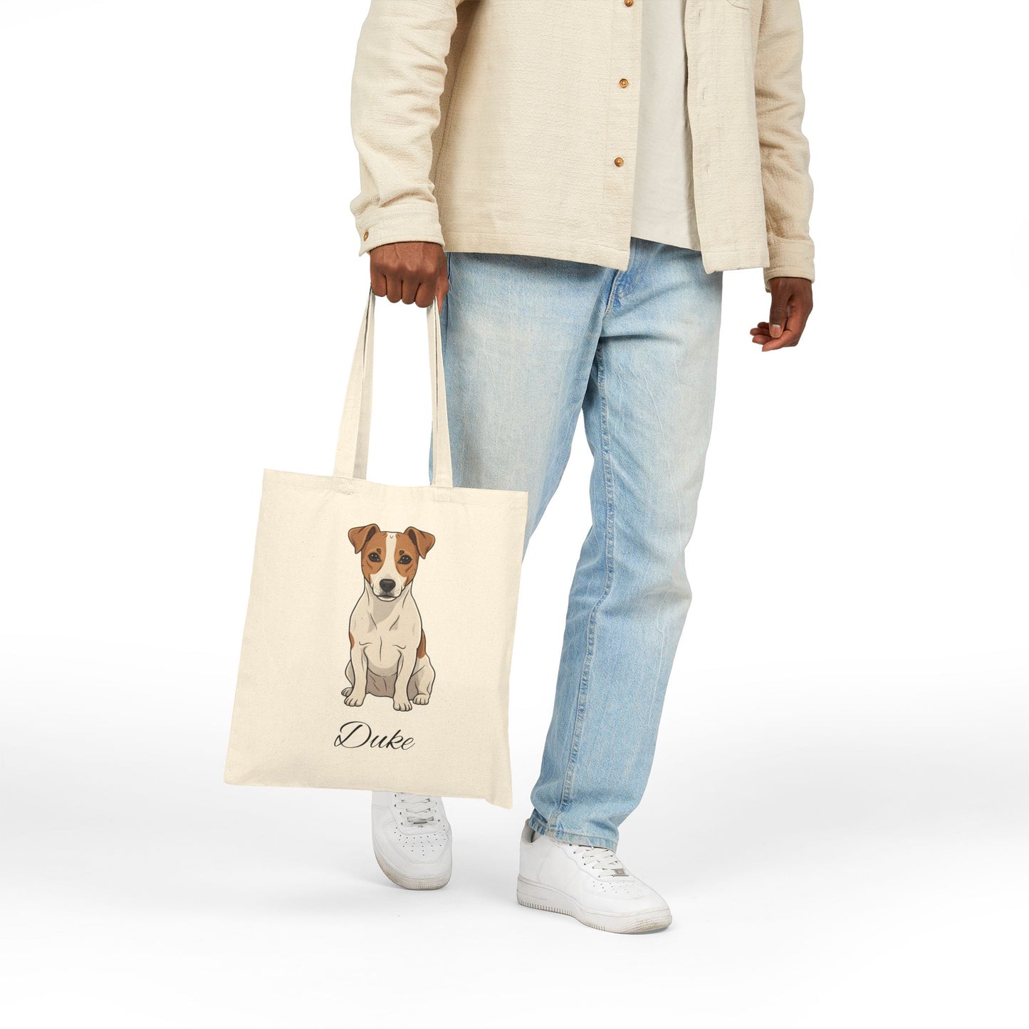 Personalized Dog Tote Bag | Custom Pet Name Canvas Tote | Jack Russel gift