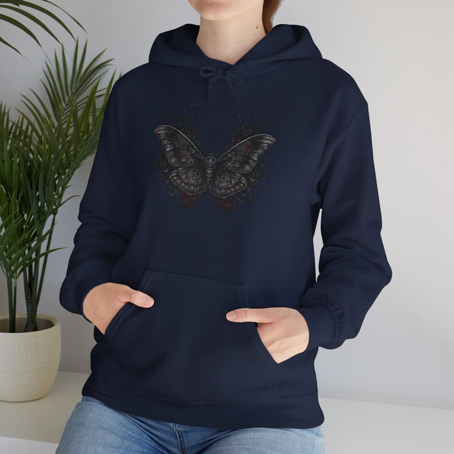 Death Moth Gothic Apparel  | Unisex Hoodie| Dark Aesthetic | Witchy Glam
