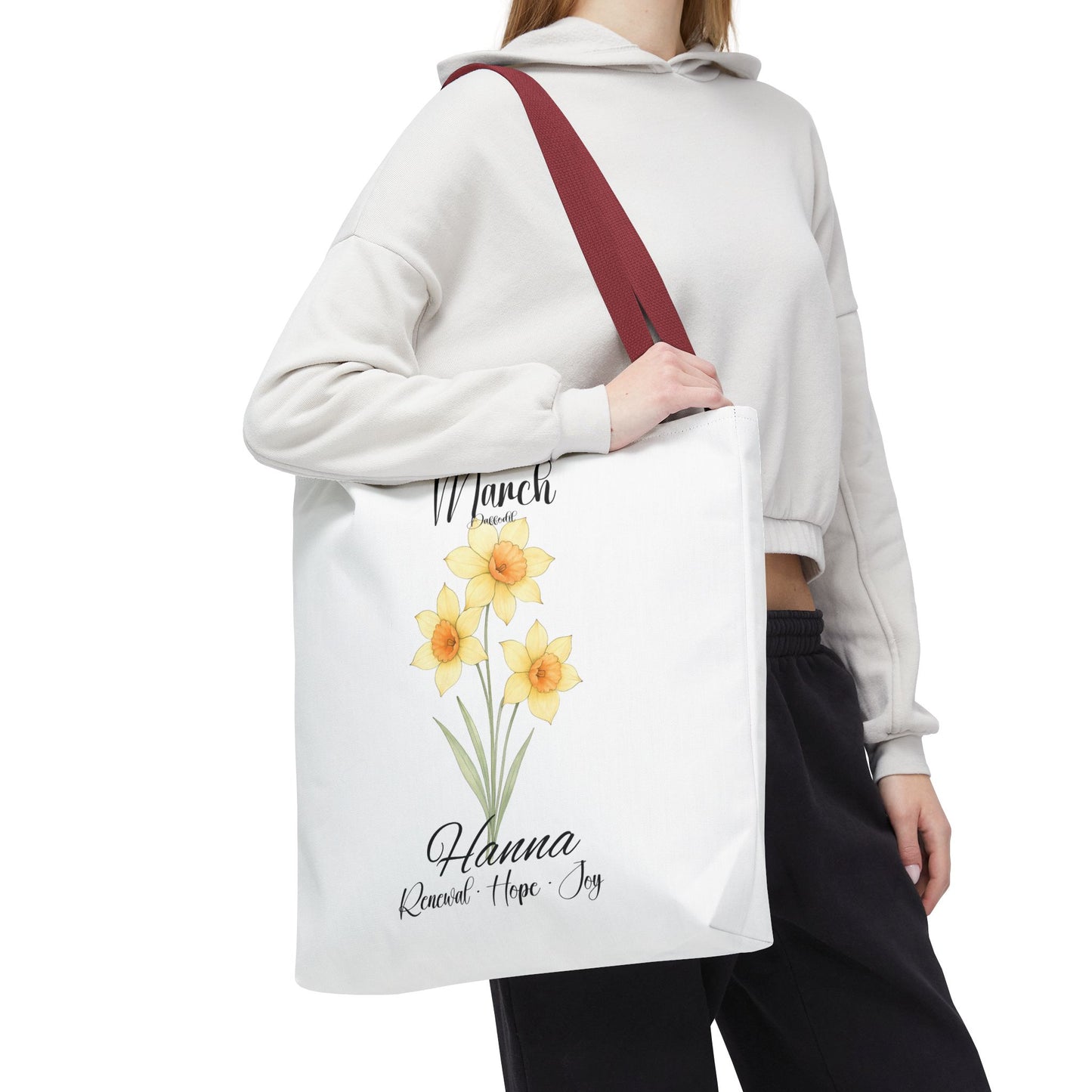 Custom botanical tote bag for her, birth month flower, milestone birthdays, bestfriend gift.