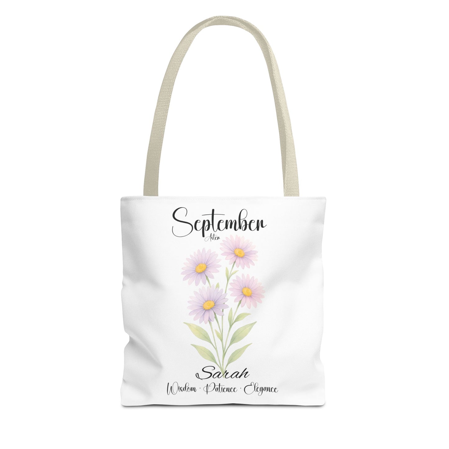 Personalized Best Friend tote bag for her, Birth Month Flower, milestone birthdays.