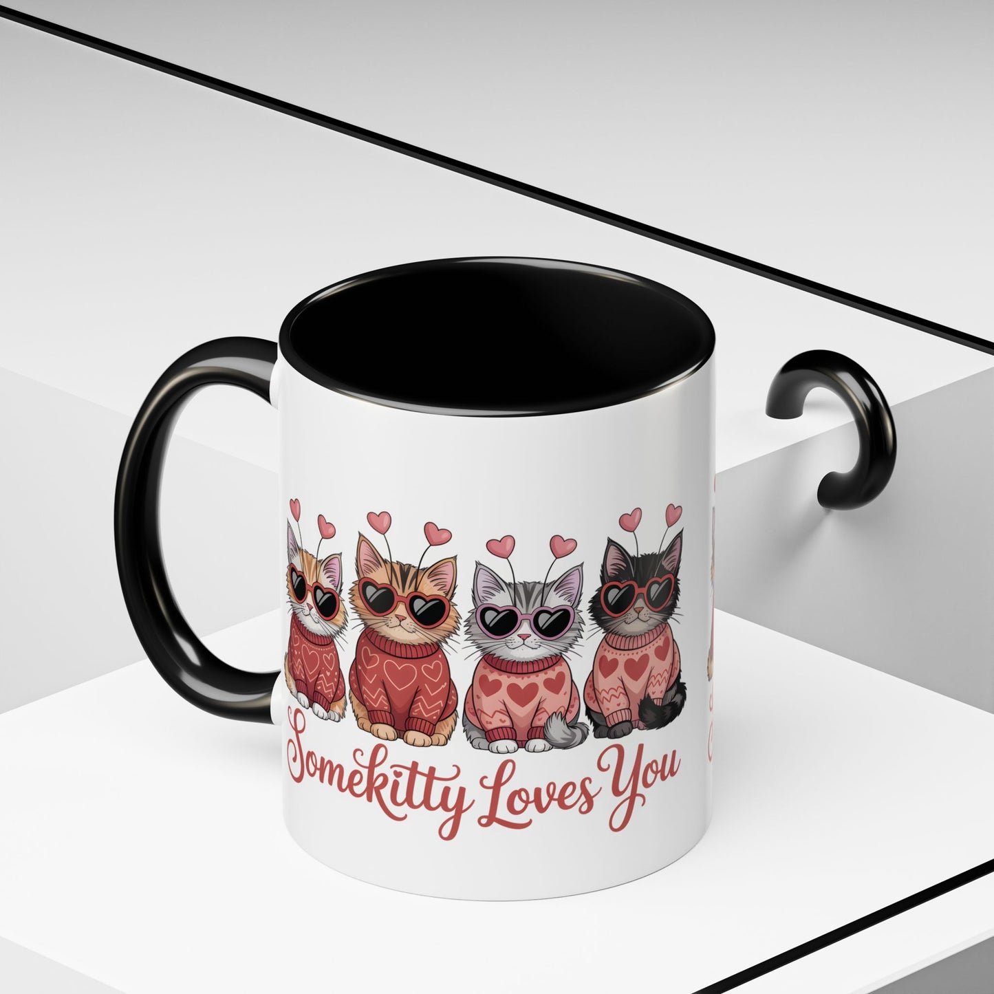 Valentine Kitty Mug | kitten Coffee Cup | cat Lover Gift | Valentines Day Mug |