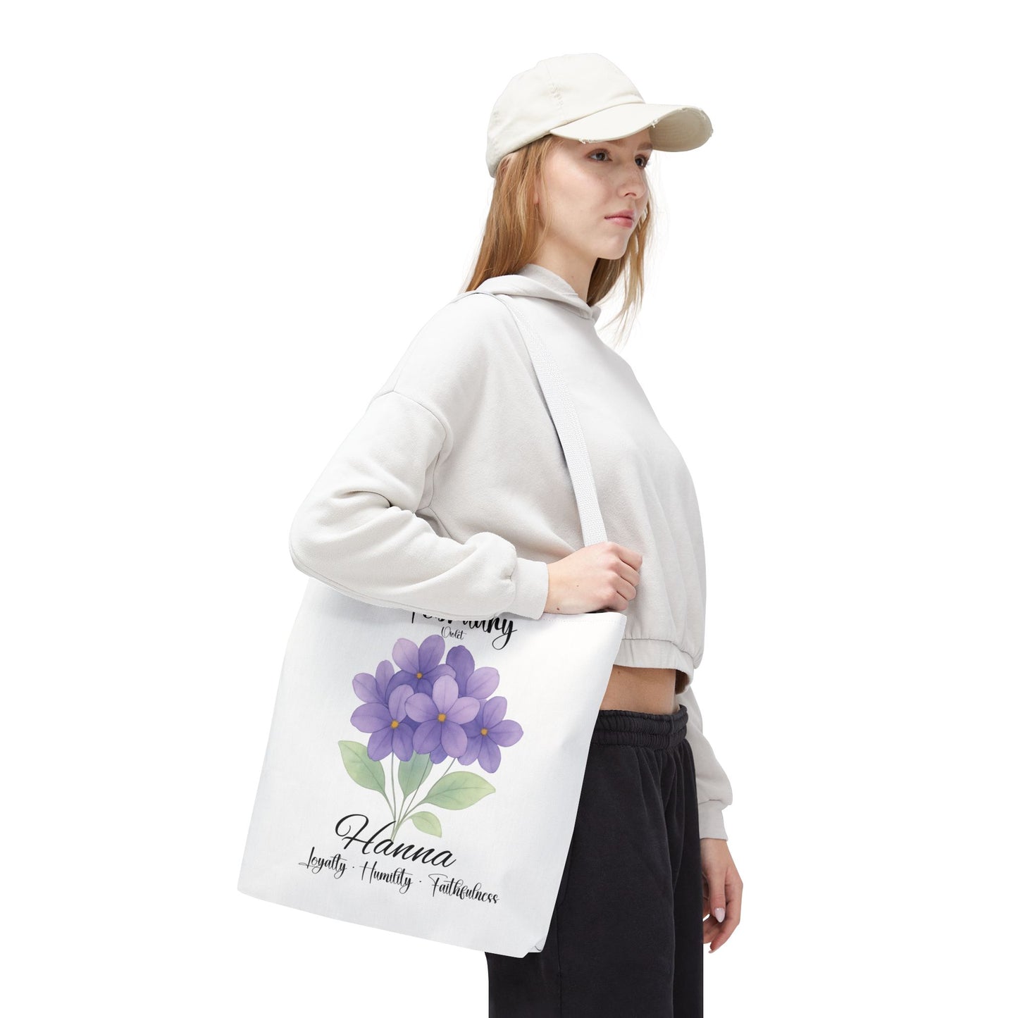 Personalized  floral gift tote bag for her, birth month flower, milestone birthdays, bestfriend gift.