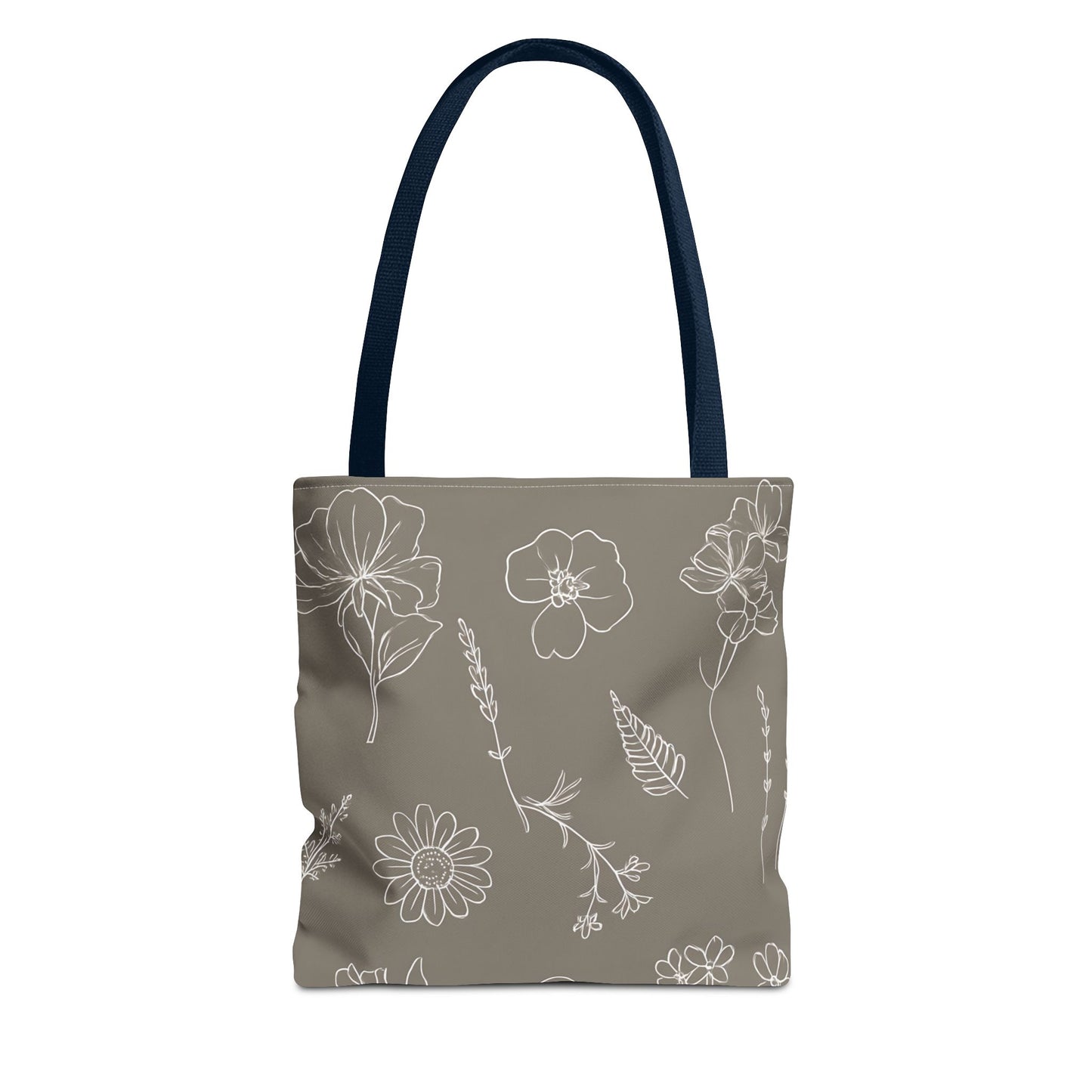 Floral Tote Bag, hand drawn vintage flowers