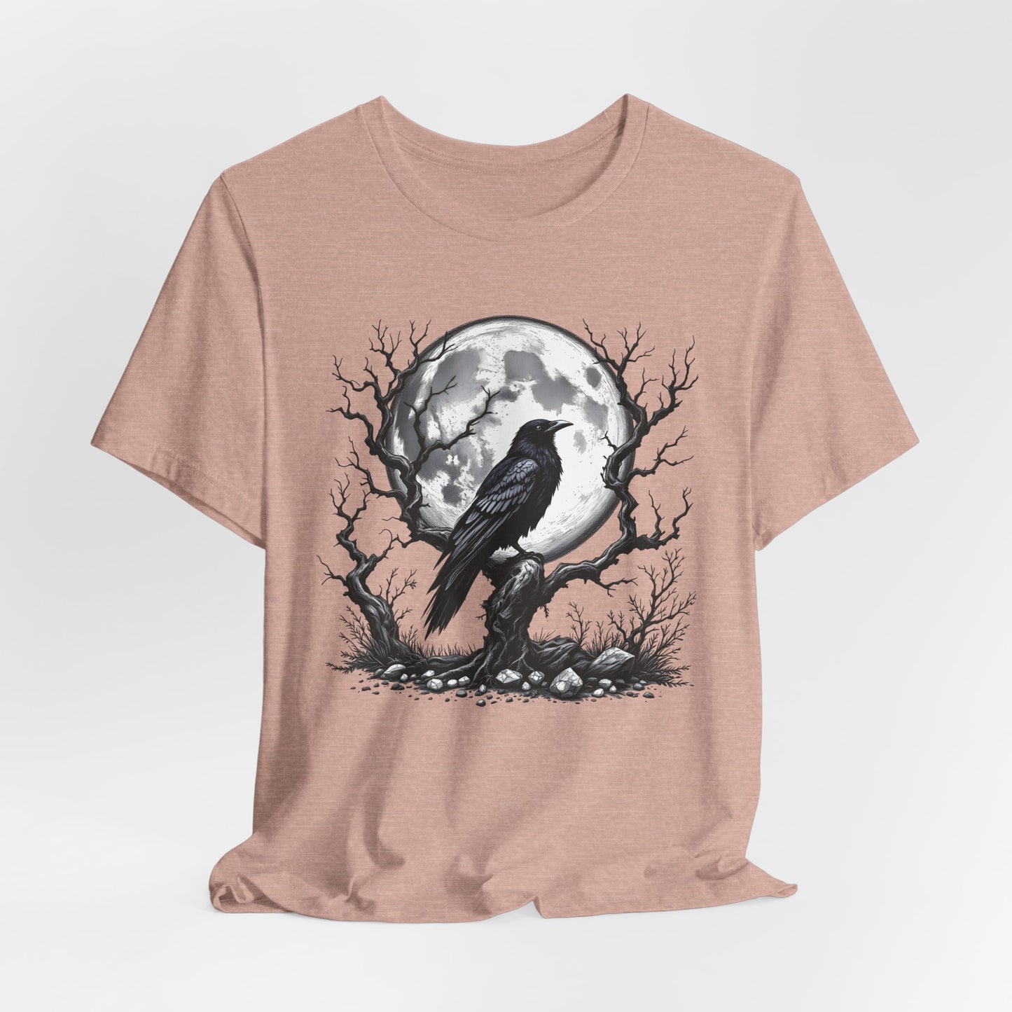 Moonlit Raven Shirt, Raven T Shirt, Black Crow Tee, Crows T Shirt, Pagan Shirt.
