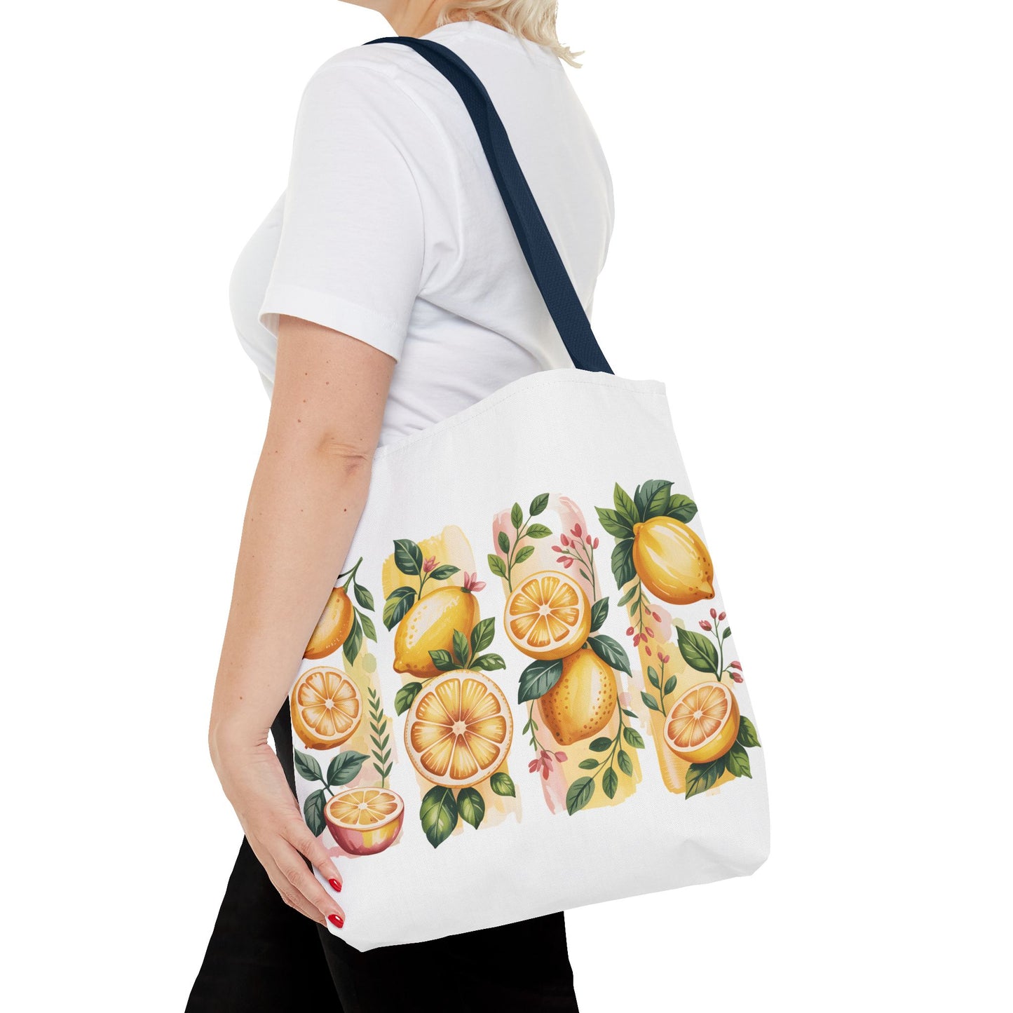 lemon tote bag, large grocery tote, alternative gifts