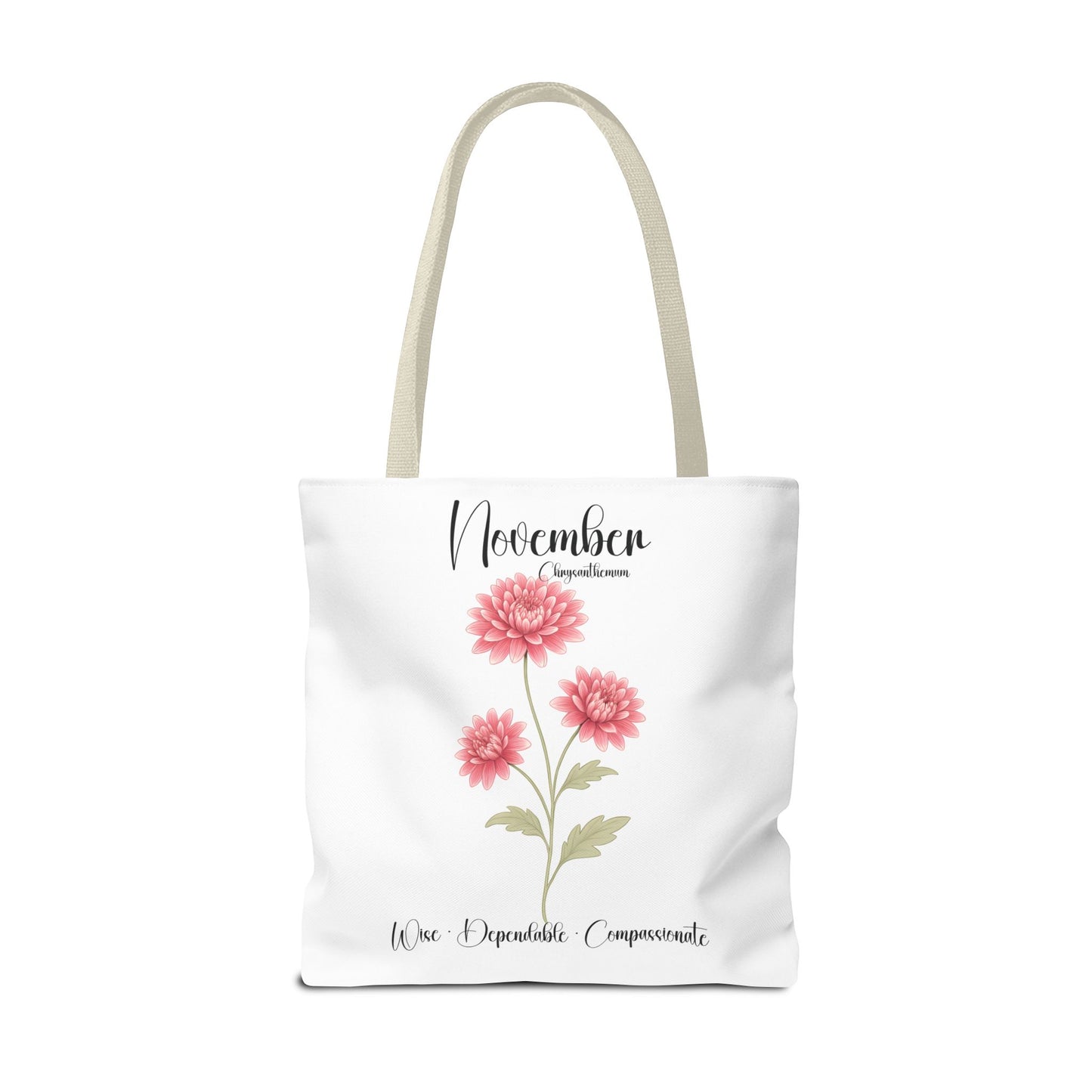 Personlized Birth Month Flower Tote Bag, Botanical Aesthetic Canvas Tote Bag, Bestfriend Gift
