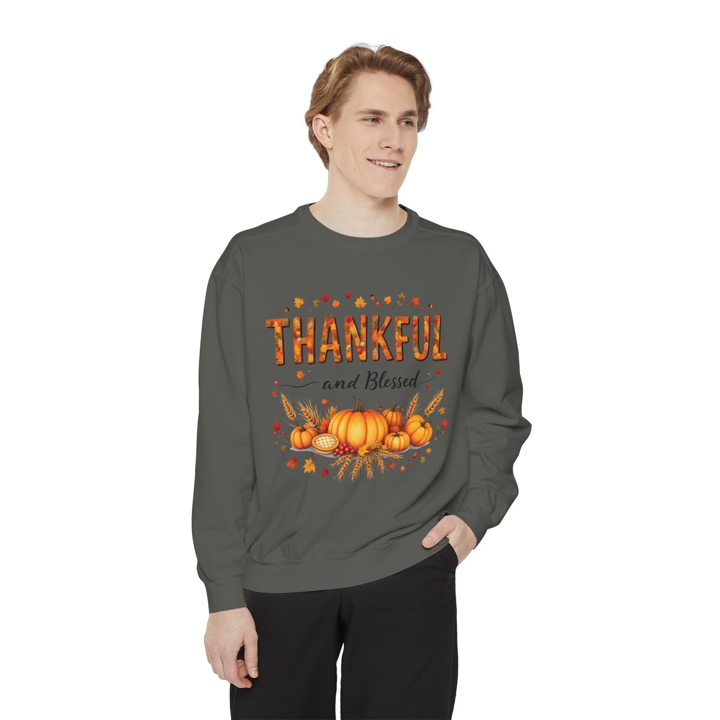 Thankful and Blessed Sweatshirt, Cozy Fall Apparel, Thankful Blessed ,Cotton, Fall Harvest Top, Gratitude Casual Wear.