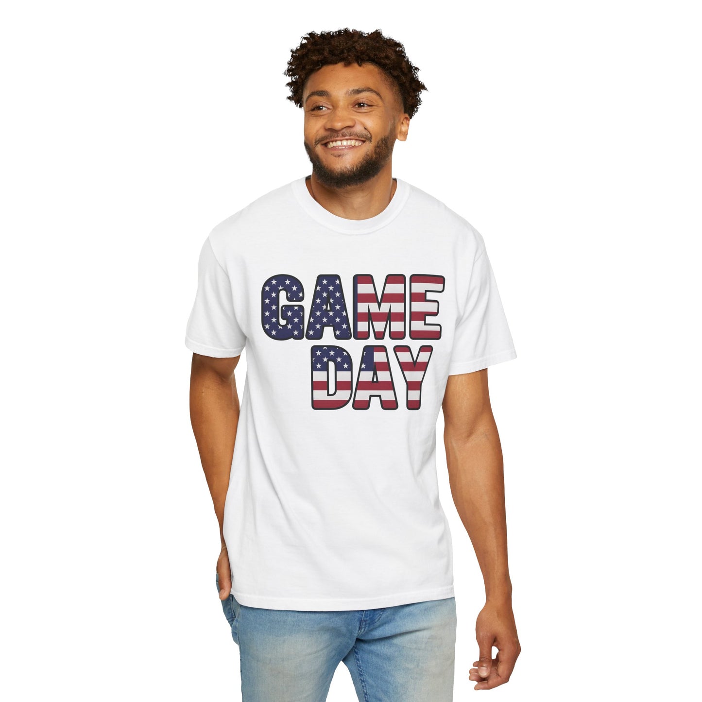 American Flag GAME DAY T-Shirt | Patriotic Sports Fan Tee