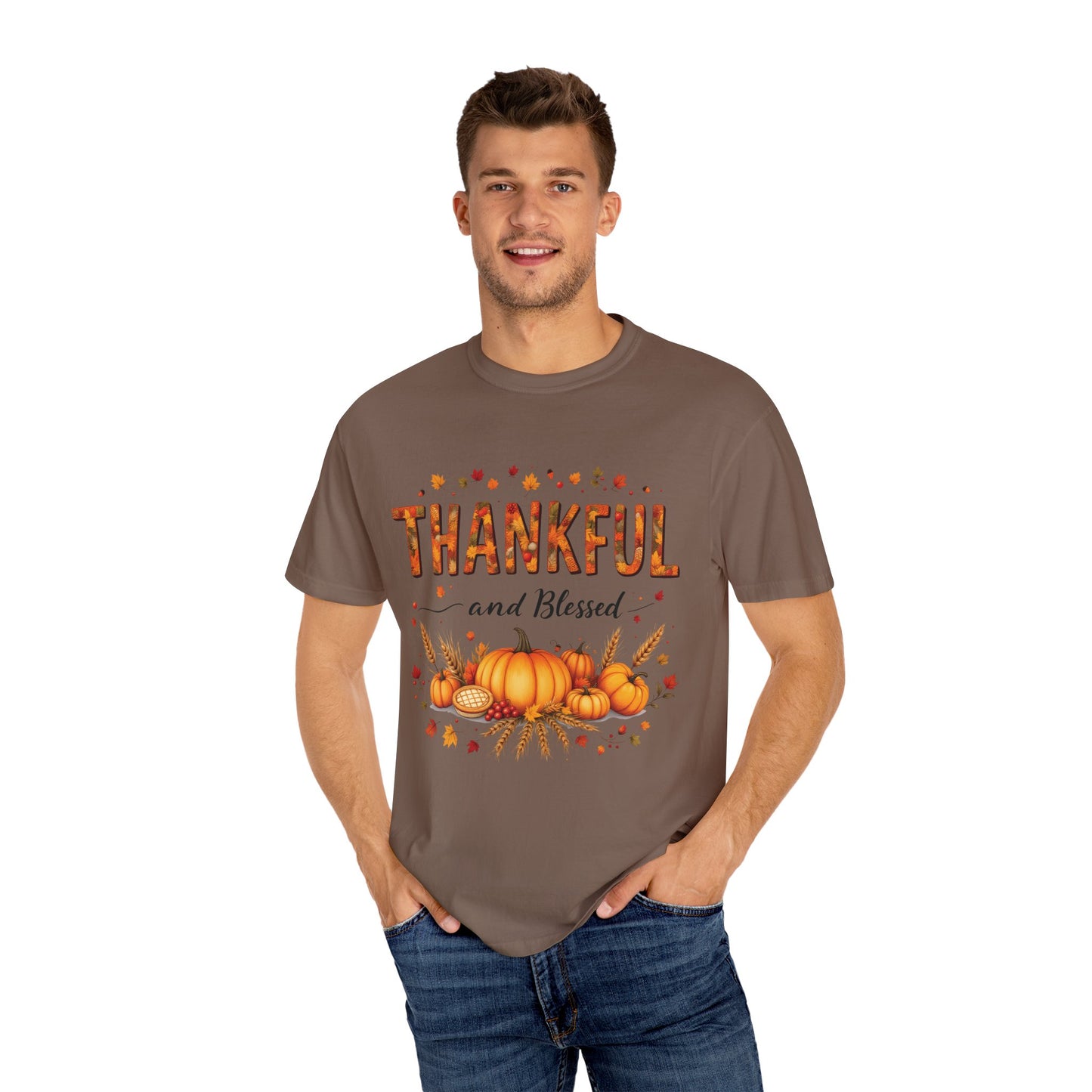 Thankful and Blessed T-Shirt, Fall Tee, Autumn Shirt, Thanksgiving Outfit, Gift for Friends and Family, Cozy Casual Wear