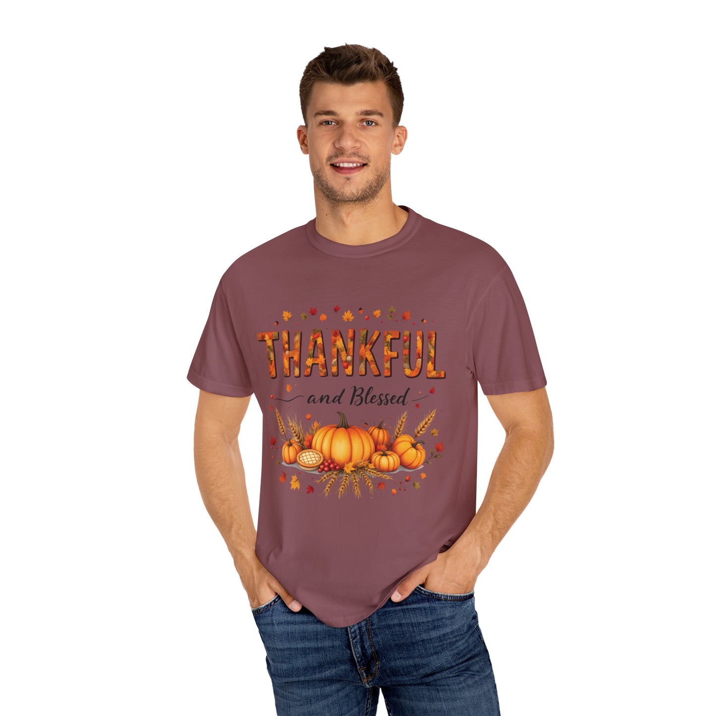 Thankful and Blessed T-Shirt, Fall Tee, Autumn Shirt, Thanksgiving Outfit, Gift for Friends and Family, Cozy Casual Wear