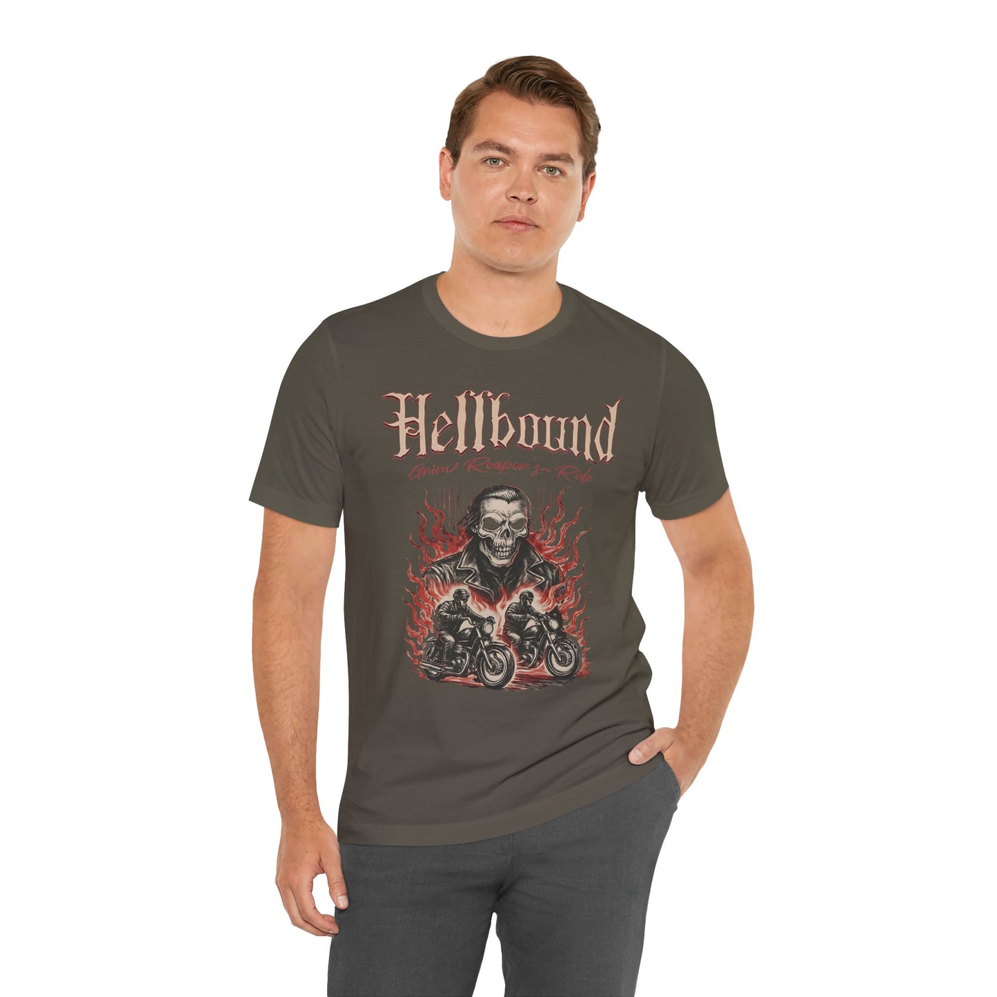 Hellbound Biker Graphic Tee | Motorcycle Skull Rider T-Shirt | Gothic Biker Streetwear