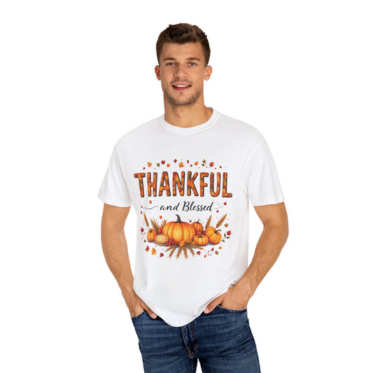 Thankful and Blessed T-Shirt, Fall Tee, Autumn Shirt, Thanksgiving Outfit, Gift for Friends and Family, Cozy Casual Wear