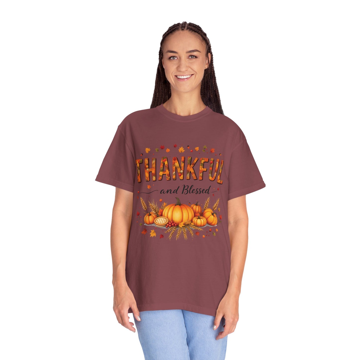 Thankful and Blessed T-Shirt, Fall Tee, Autumn Shirt, Thanksgiving Outfit, Gift for Friends and Family, Cozy Casual Wear