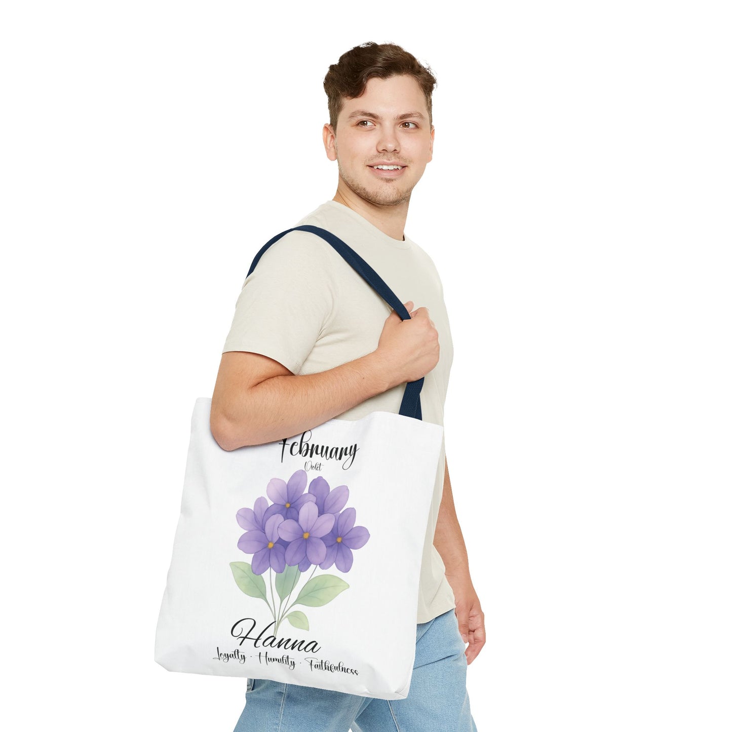 Personalized  floral gift tote bag for her, birth month flower, milestone birthdays, bestfriend gift.