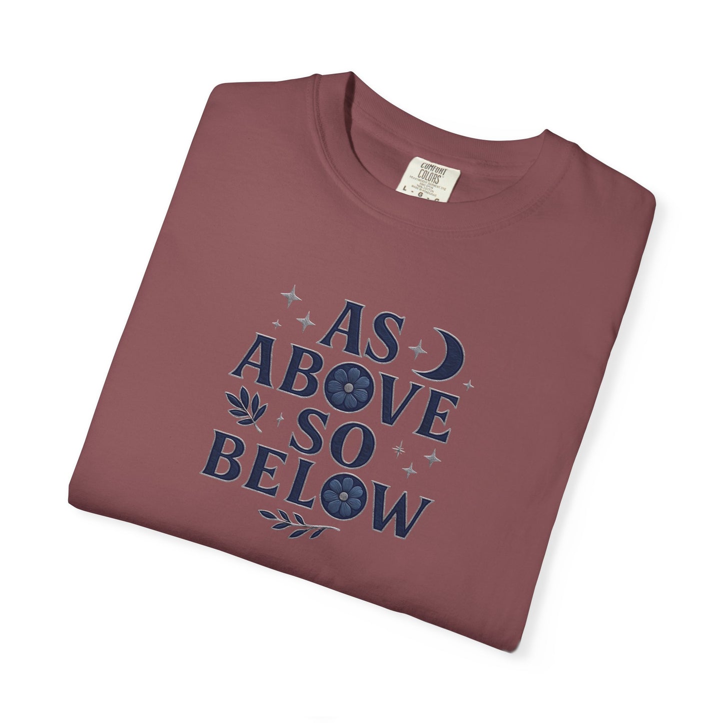 As Above So Below T-shirt,  a harmonious blend of mystical charm and celestial vibes. Crafted for those who appreciate pagan clothing and witchy aesthetics.