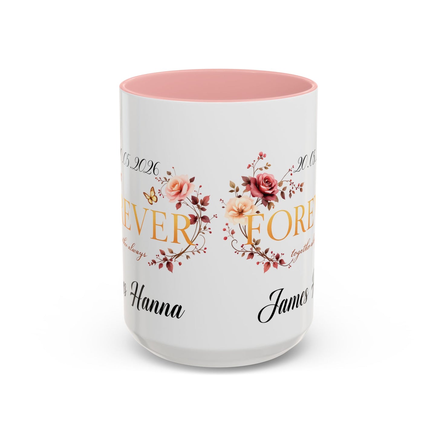 Custom wedding mug, valentines day gift, anniversary mug, bridal shower mug.