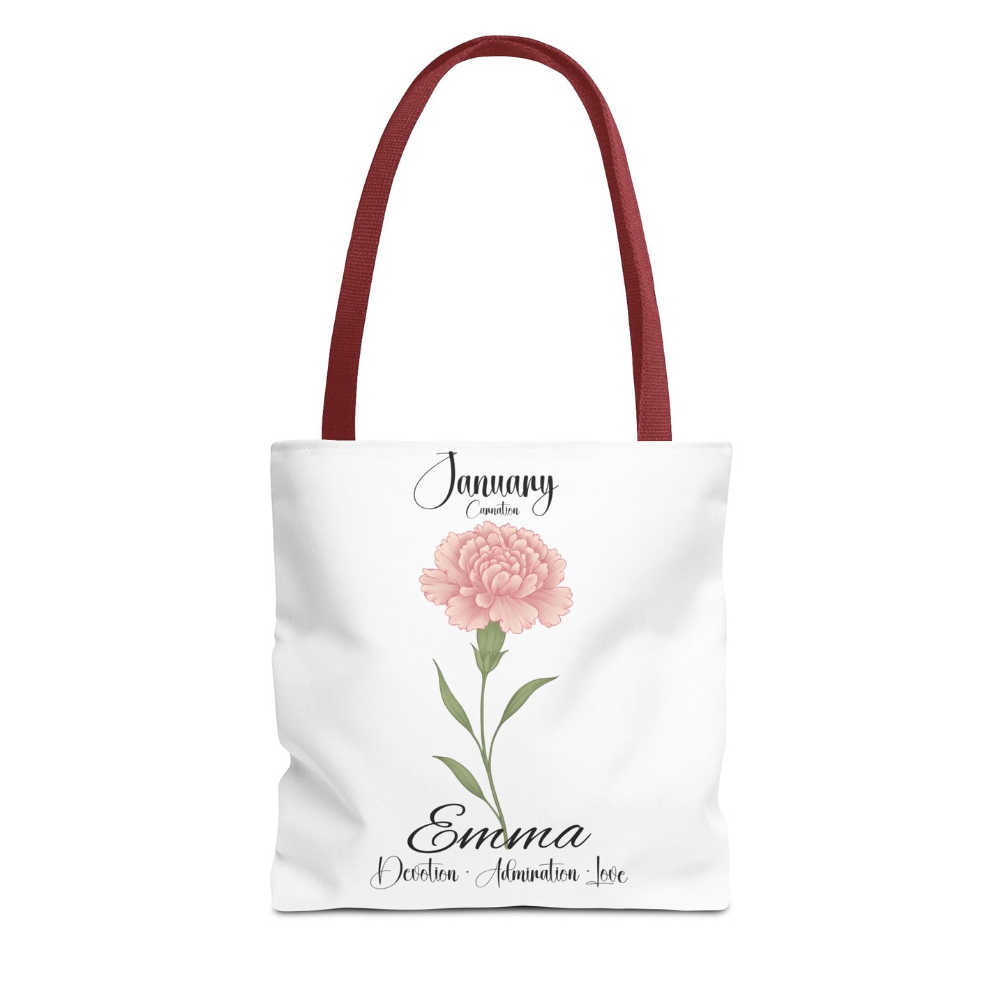 Personlized Birth Month Flower Tote Bag, Botanical Aesthetic Canvas Tote Bag, Bestfriend Gift