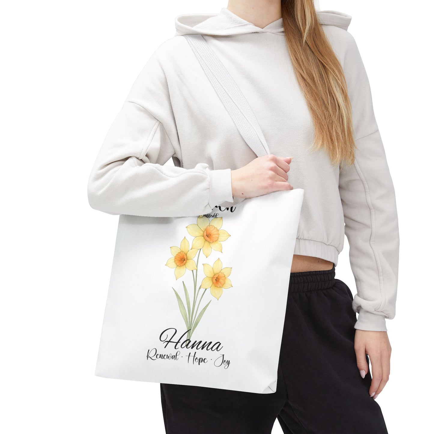 Custom botanical tote bag for her, birth month flower, milestone birthdays, bestfriend gift.