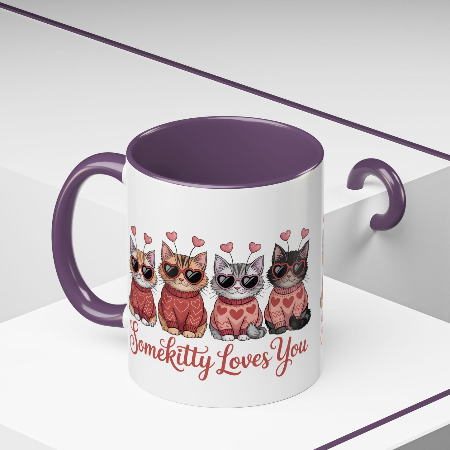 Valentine Kitty Mug | kitten Coffee Cup | cat Lover Gift | Valentines Day Mug |