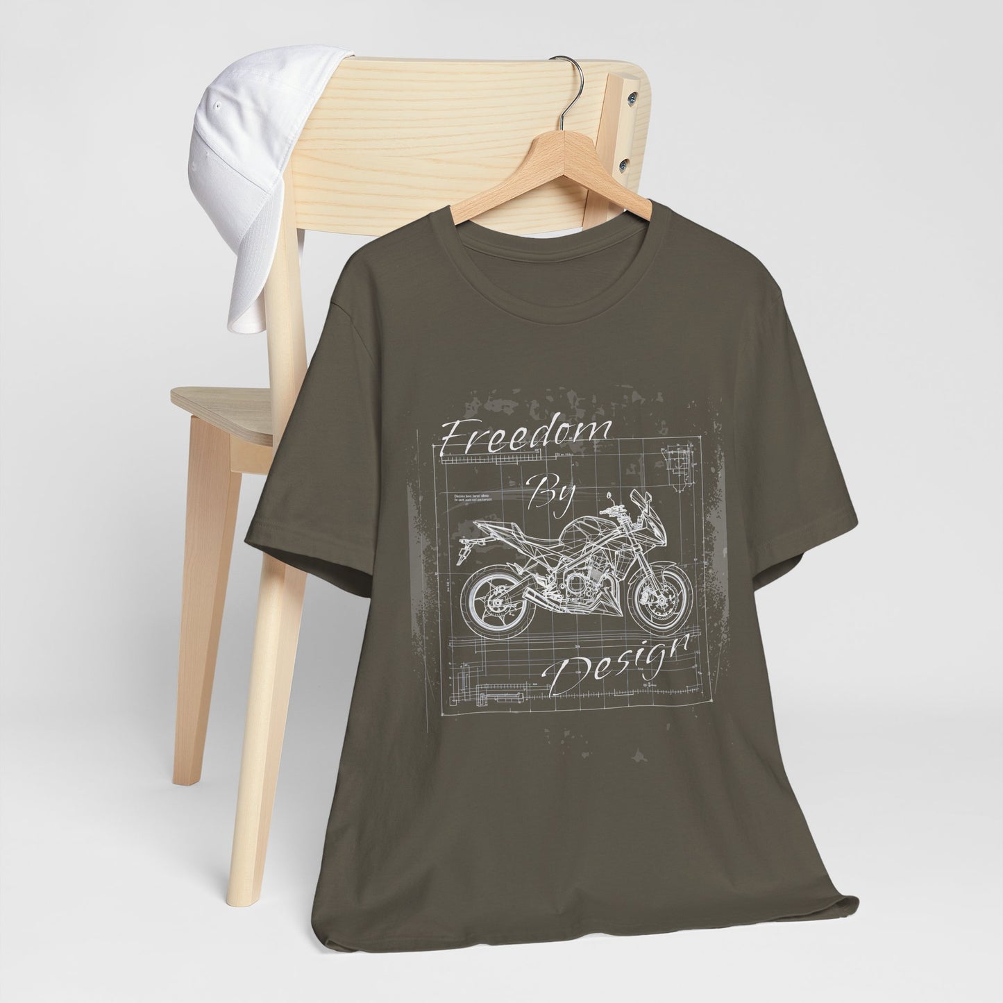 Freedom By Design Motorcycle T-Shirt , Blueprint Motorbike Tee , Biker Dad Gift , Mechanic Shirt , Motorcycle Rider Gift for Him