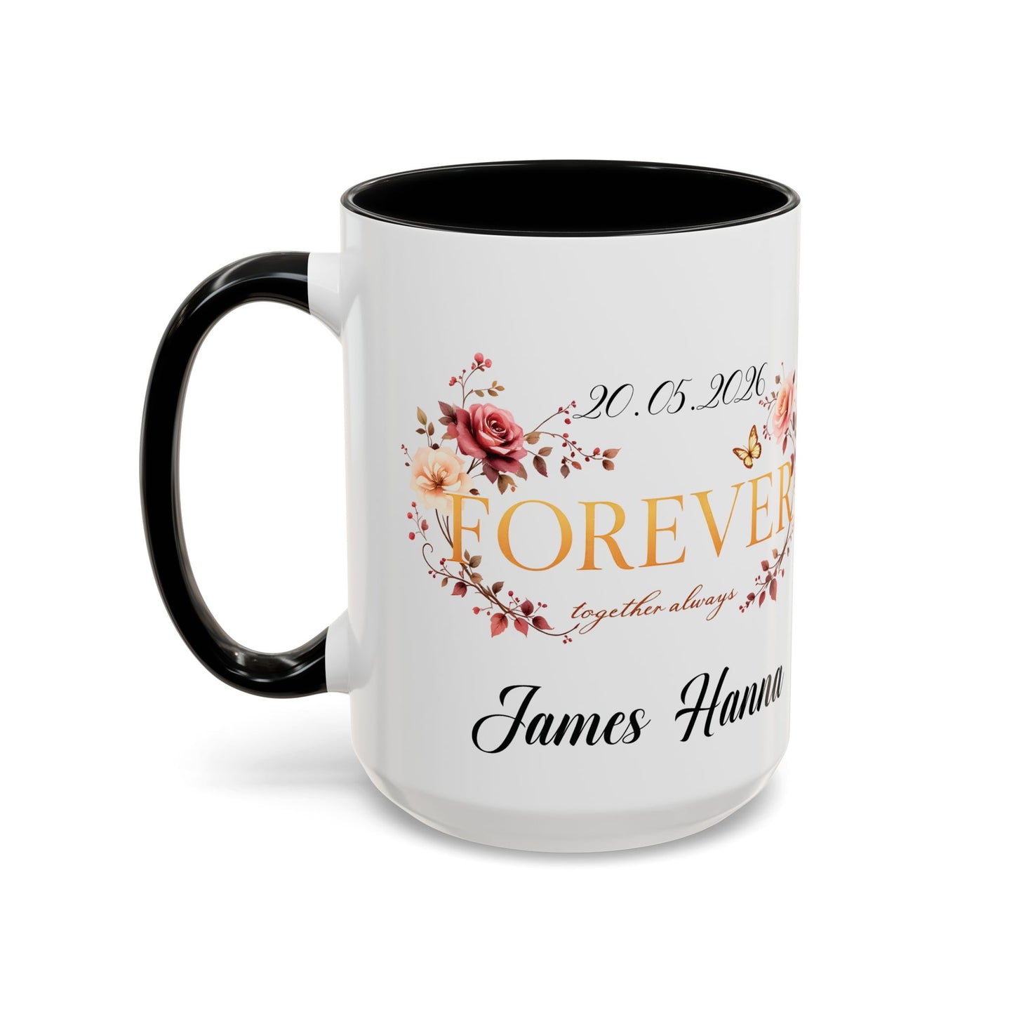 Custom wedding mug, valentines day gift, anniversary mug, bridal shower mug.