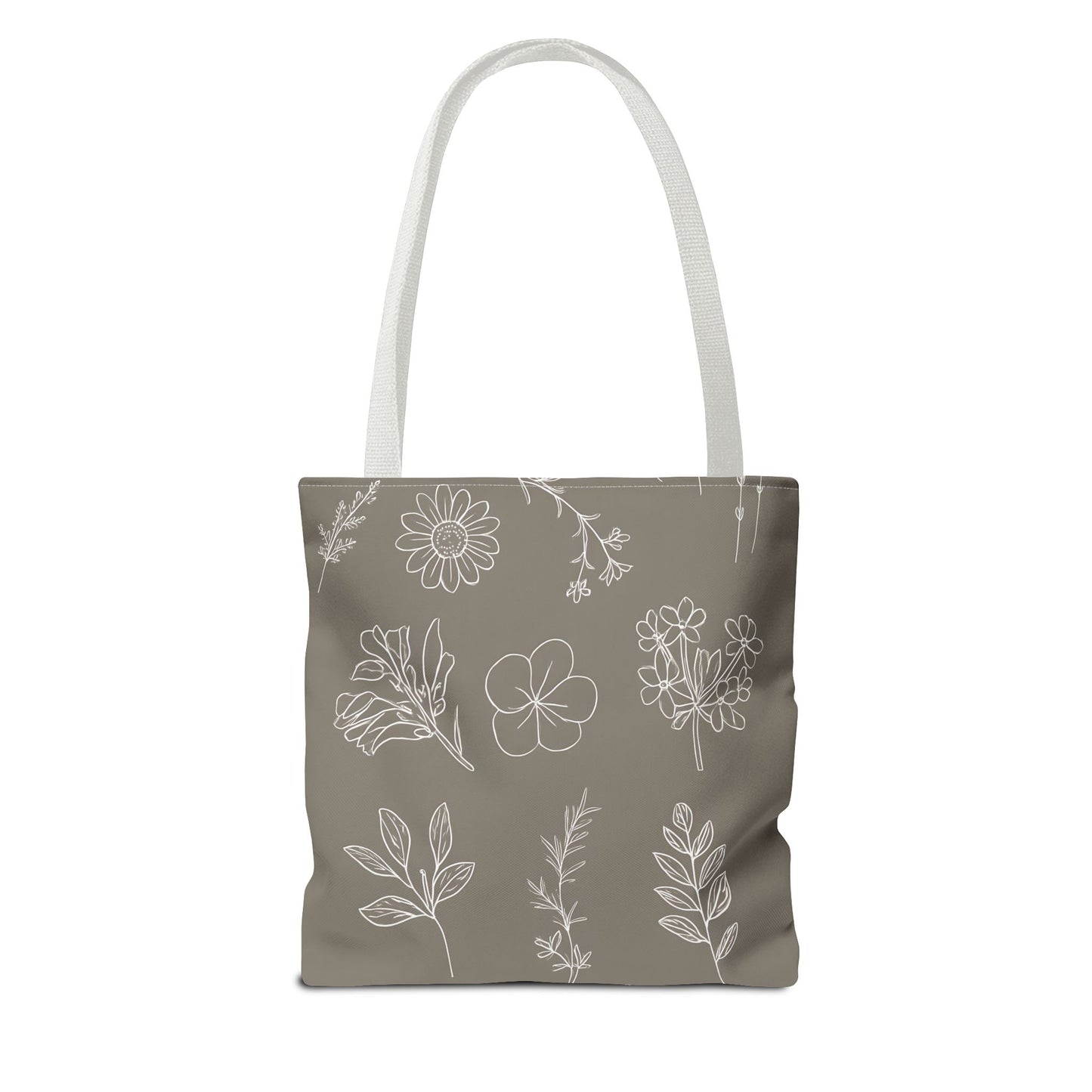 Floral Tote Bag, hand drawn vintage flowers