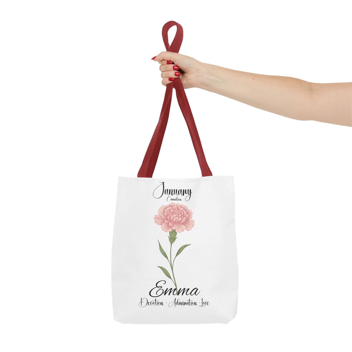 Personlized Birth Month Flower Tote Bag, Botanical Aesthetic Canvas Tote Bag, Bestfriend Gift